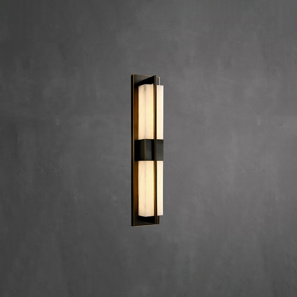 Caspian Alabaster Brass Wall Light - Letslighting