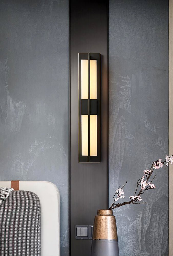 Caspian Alabaster Brass Wall Light - Letslighting