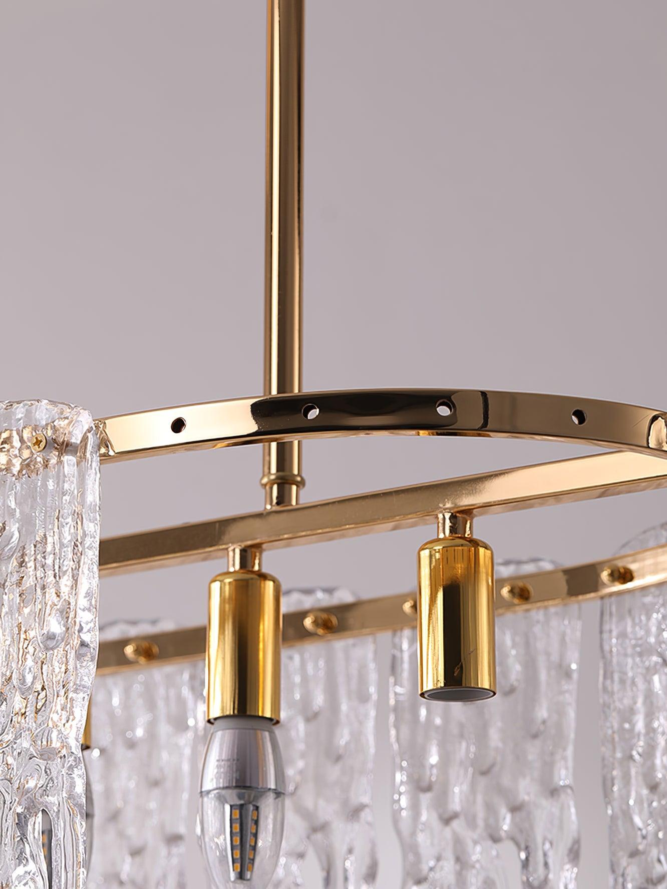 Cathaa Postmodern Luxury Rectangular Icicle Glass Crystal Chandelier - Letslighting