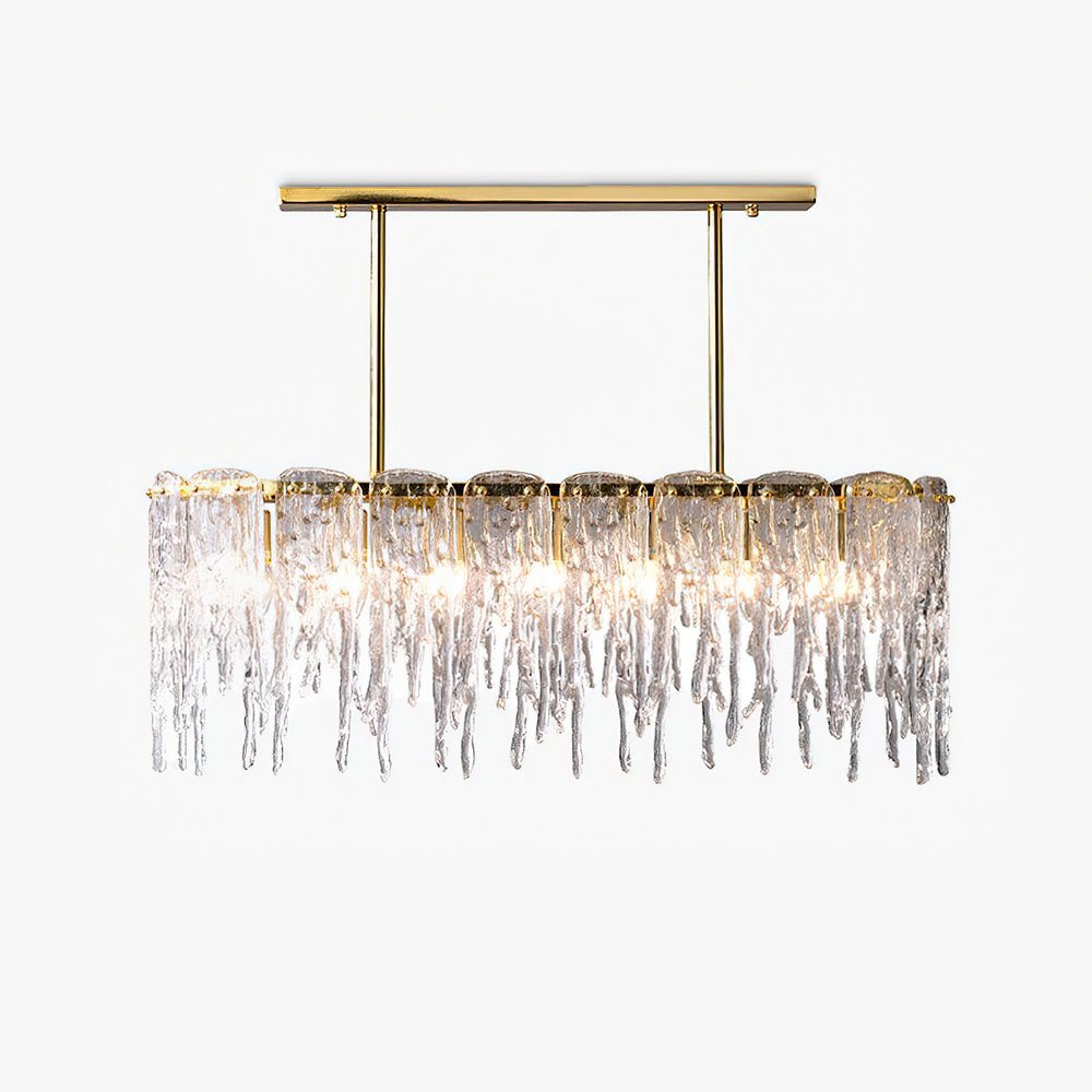 Cathaa Postmodern Luxury Rectangular Icicle Glass Crystal Chandelier - Letslighting