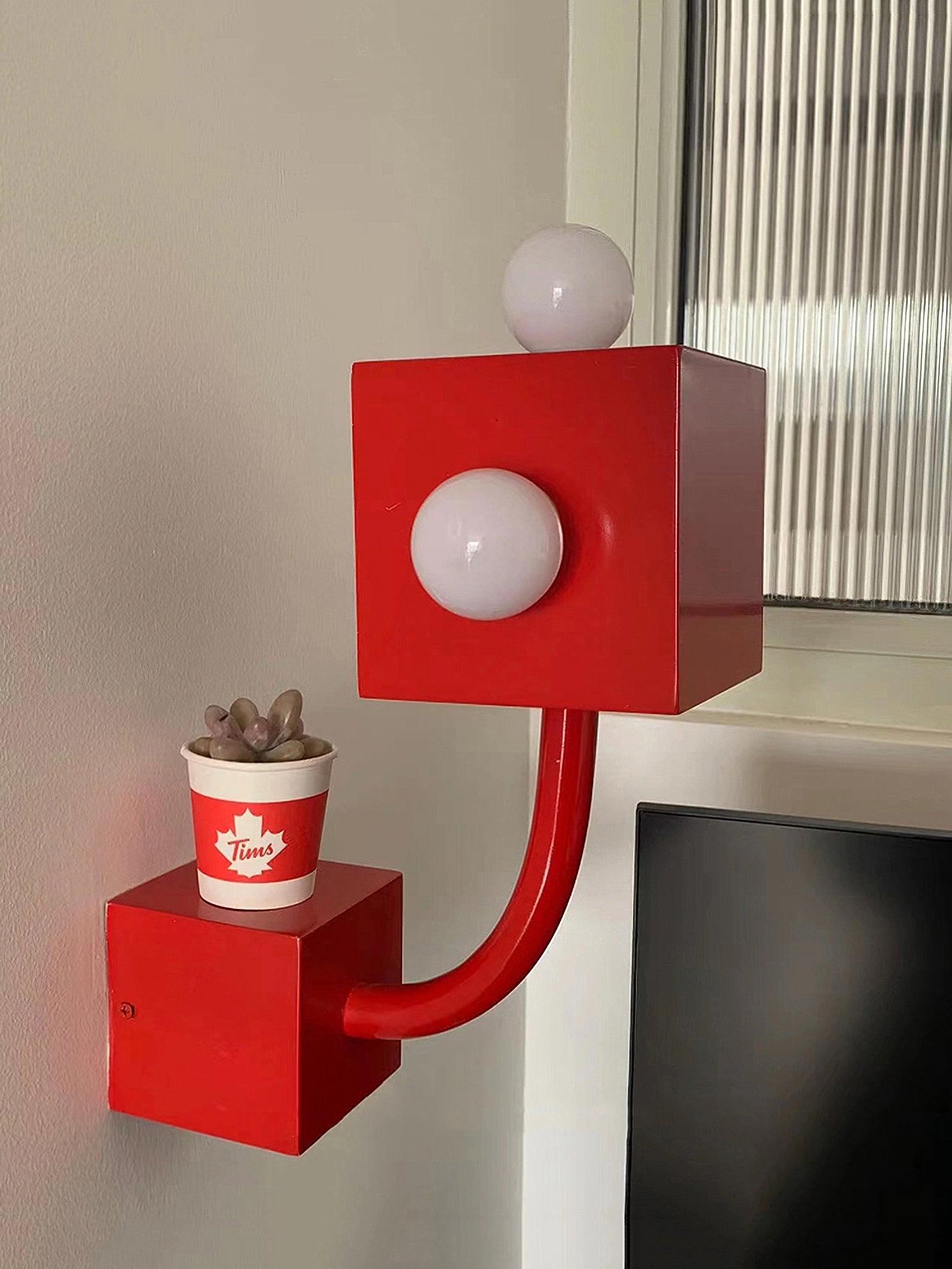 Red Cube Wall Lamp - Letslighting
