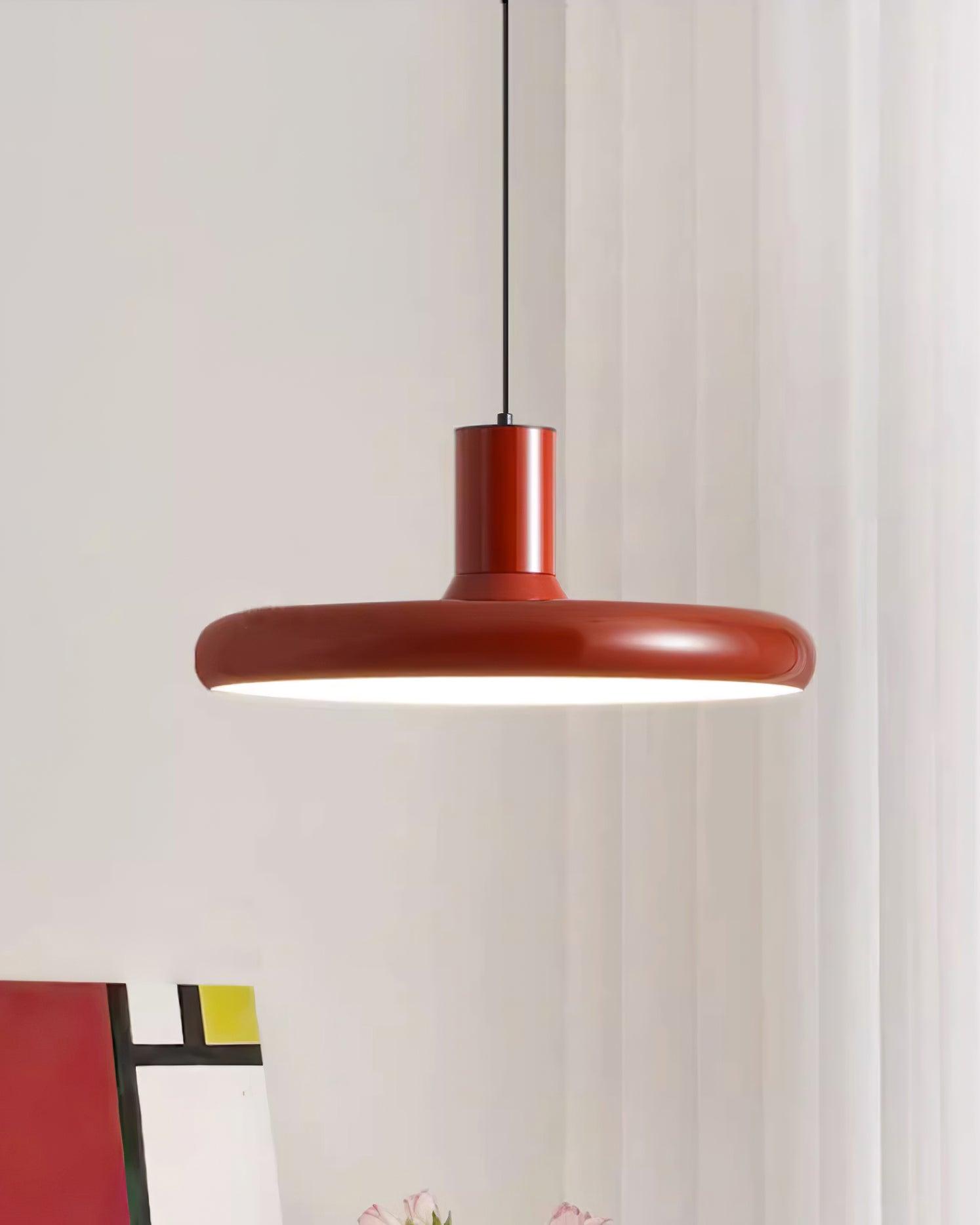 Pendant Lamp Frisbee Red Industrial Contemporary - Letslighting