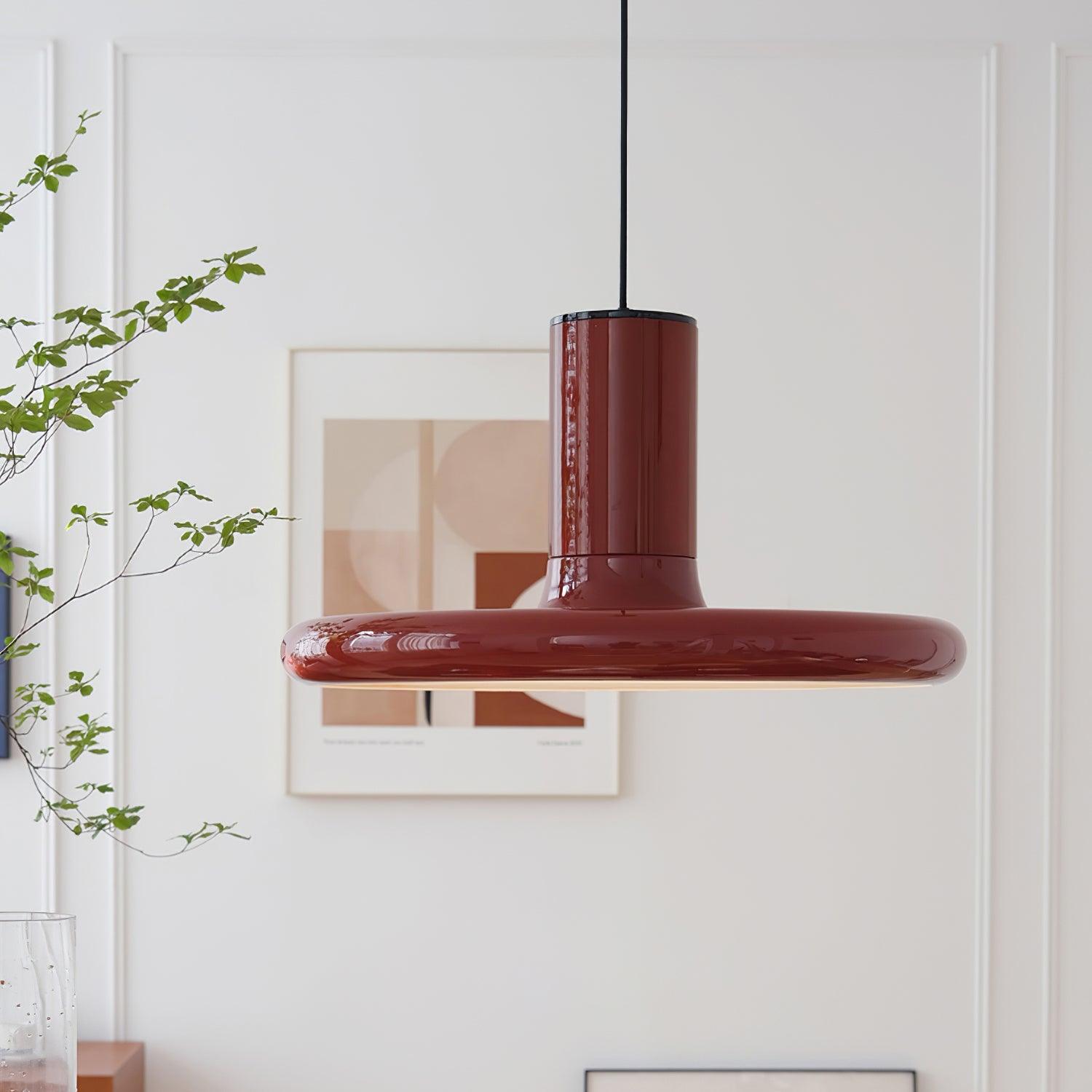 Pendant Lamp Frisbee Red Industrial Contemporary - Letslighting
