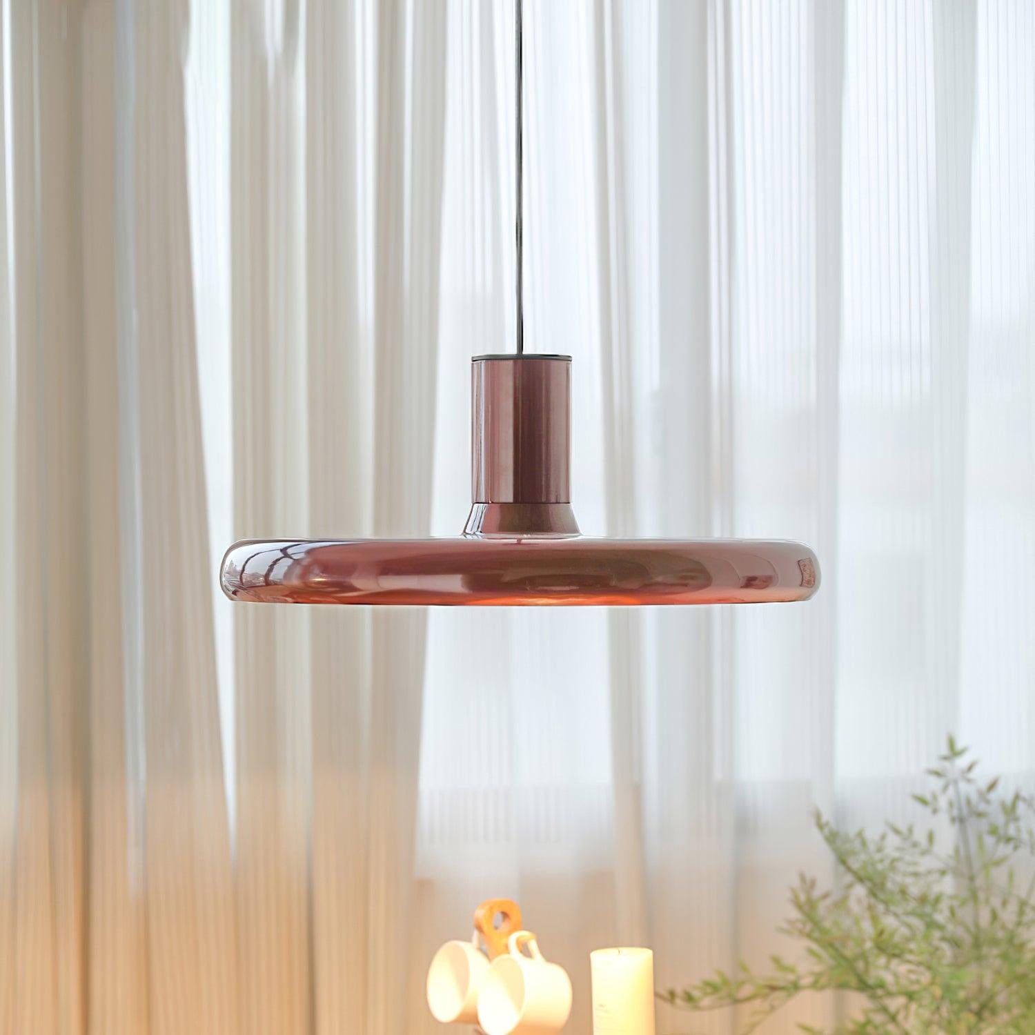 Pendant Lamp Frisbee Red Industrial Contemporary - Letslighting