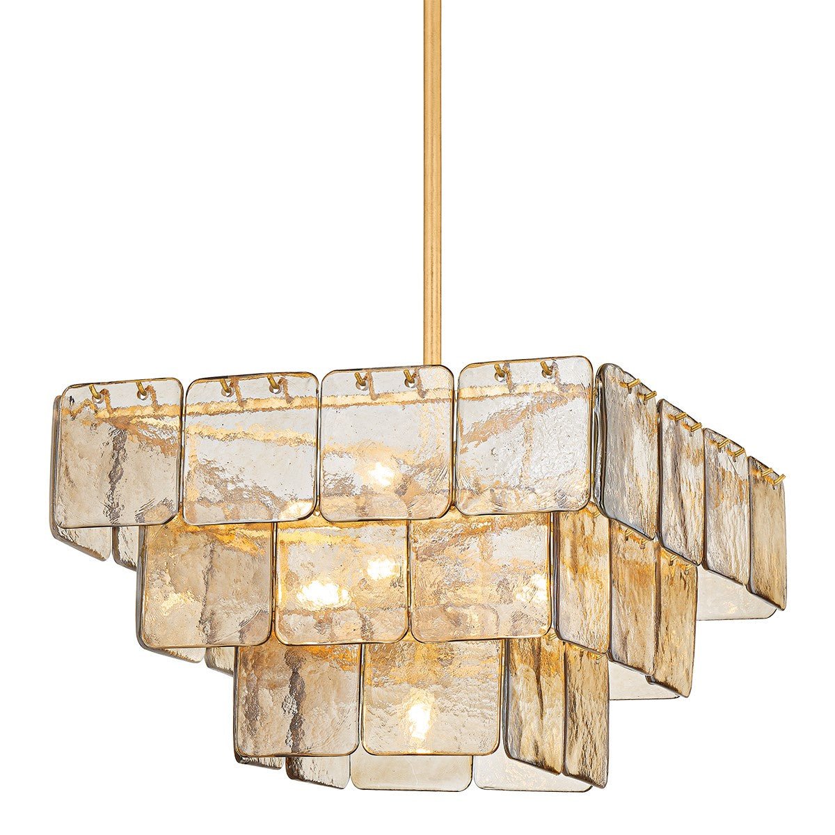 Aurora Chandelier Champagne Piastre Glass Modern - Letslighting