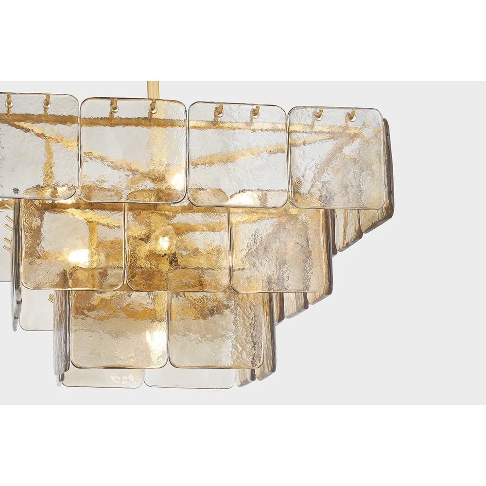 Aurora Chandelier Champagne Piastre Glass Modern - Letslighting