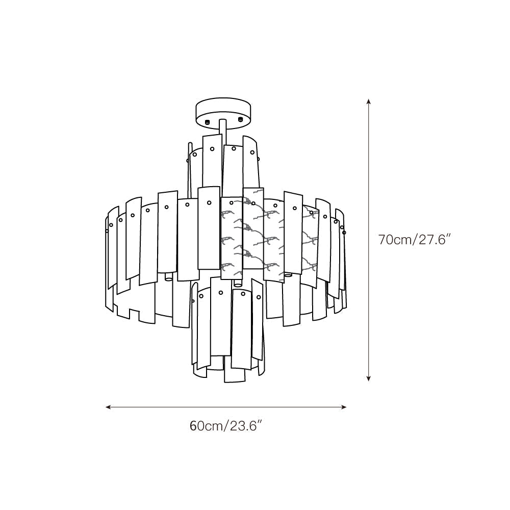Zosolia Postmodern Luxury Brass Alabaster Chandelier - Lamp Copper