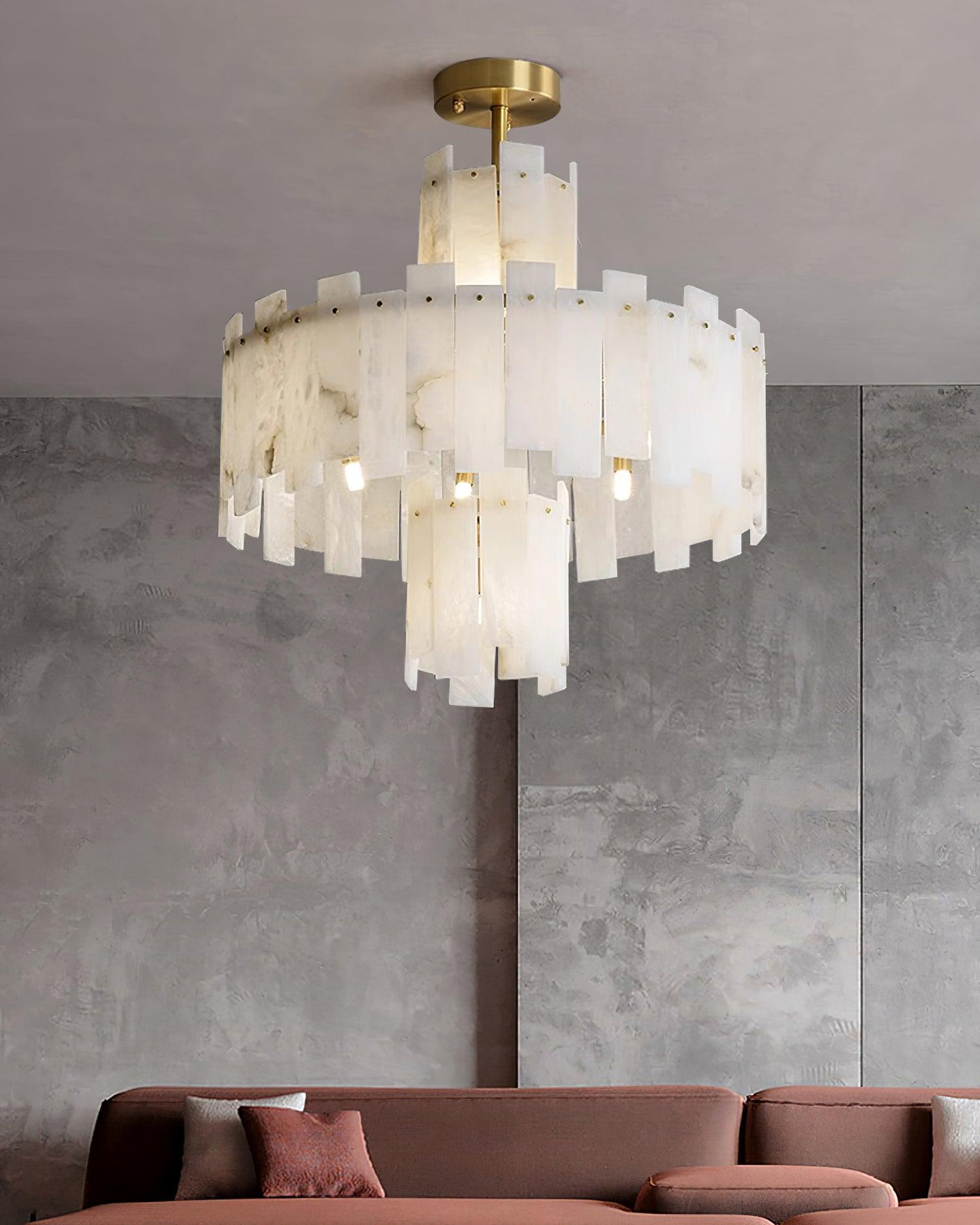 Soraya Art Deco Alabaster Chandelier - Letslighting