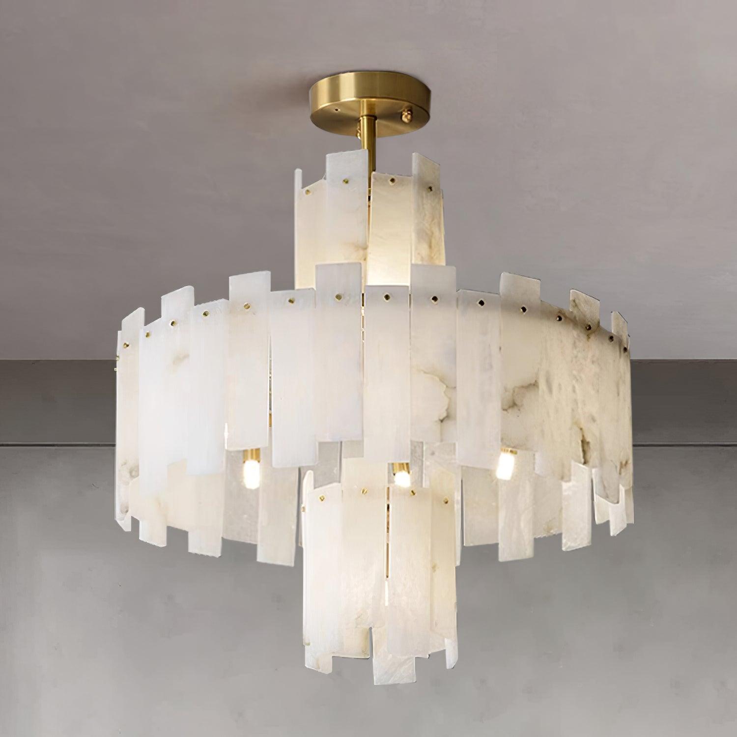 Soraya Art Deco Alabaster Chandelier - Letslighting