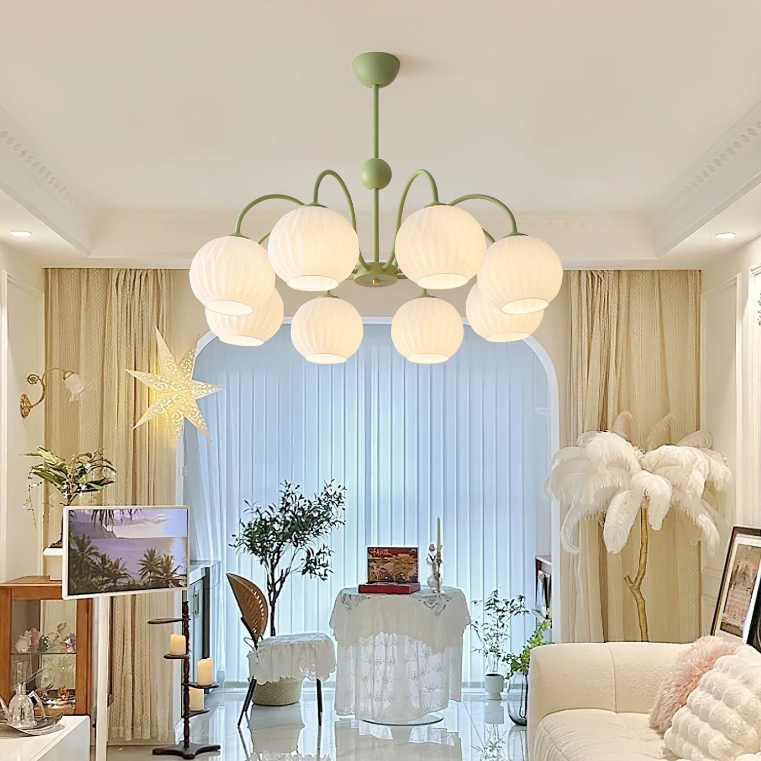 Unoryra Individual Creativity Metal Glass Chandelier - Lamp Copper