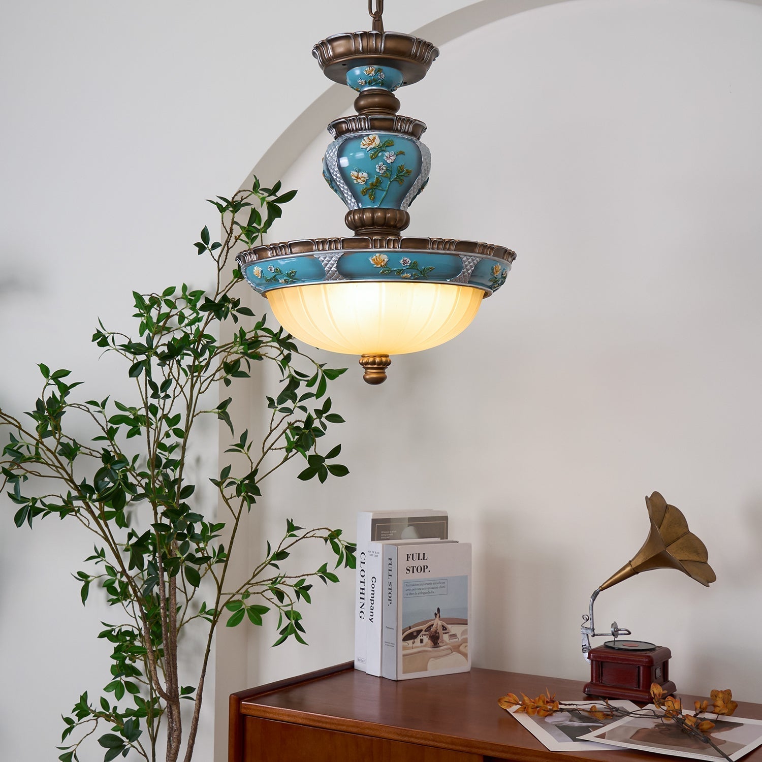 Retro Floral Resin Pendant Light - Letslighting