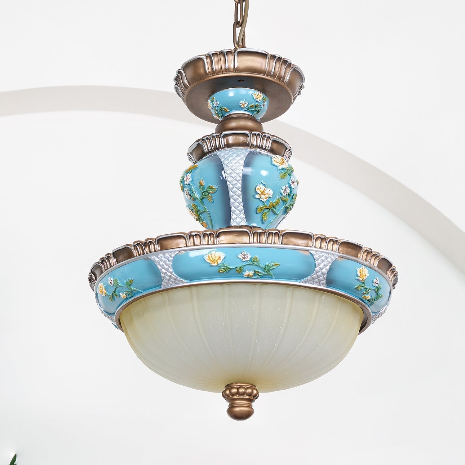 Retro Floral Resin Pendant Light - Letslighting