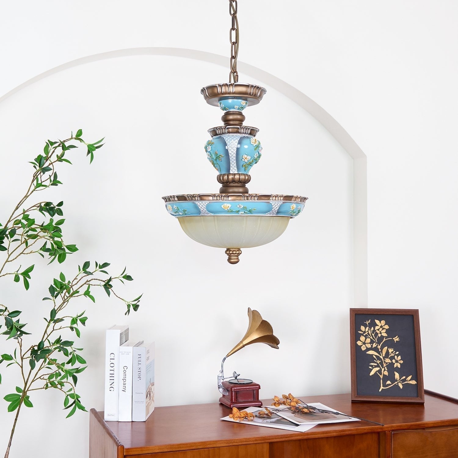 Retro Floral Resin Pendant Light - Letslighting