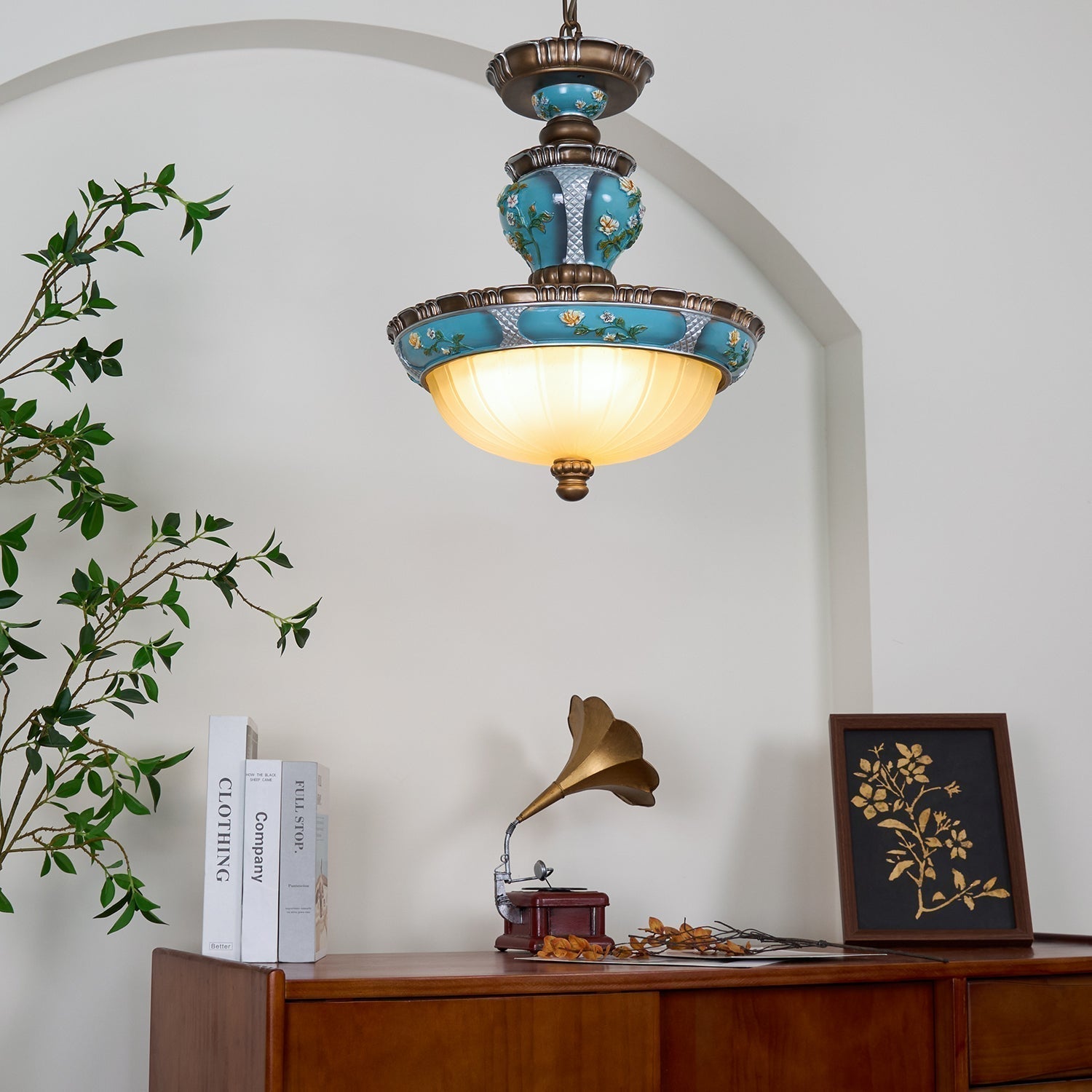 Retro Floral Resin Pendant Light - Letslighting
