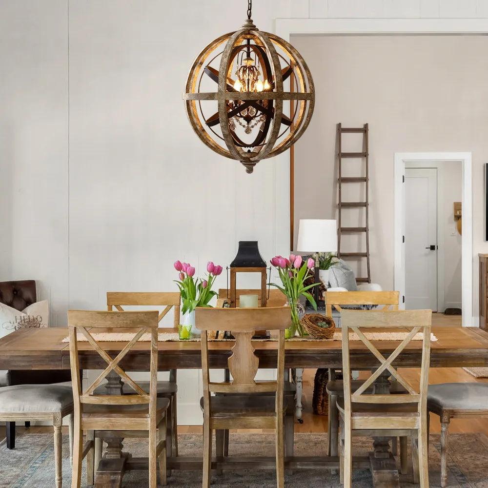 Retro Globe Weathered Chandelier - Letslighting