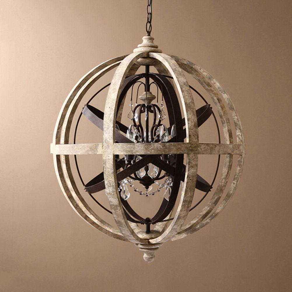 Retro Globe Weathered Chandelier - Letslighting