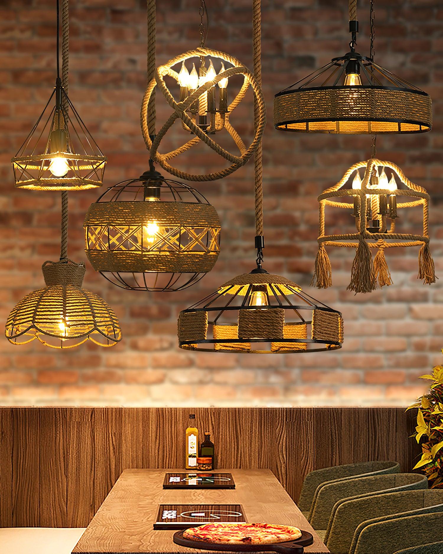 Retro Hemp Rope Exquisite Pendant Light - Letslighting