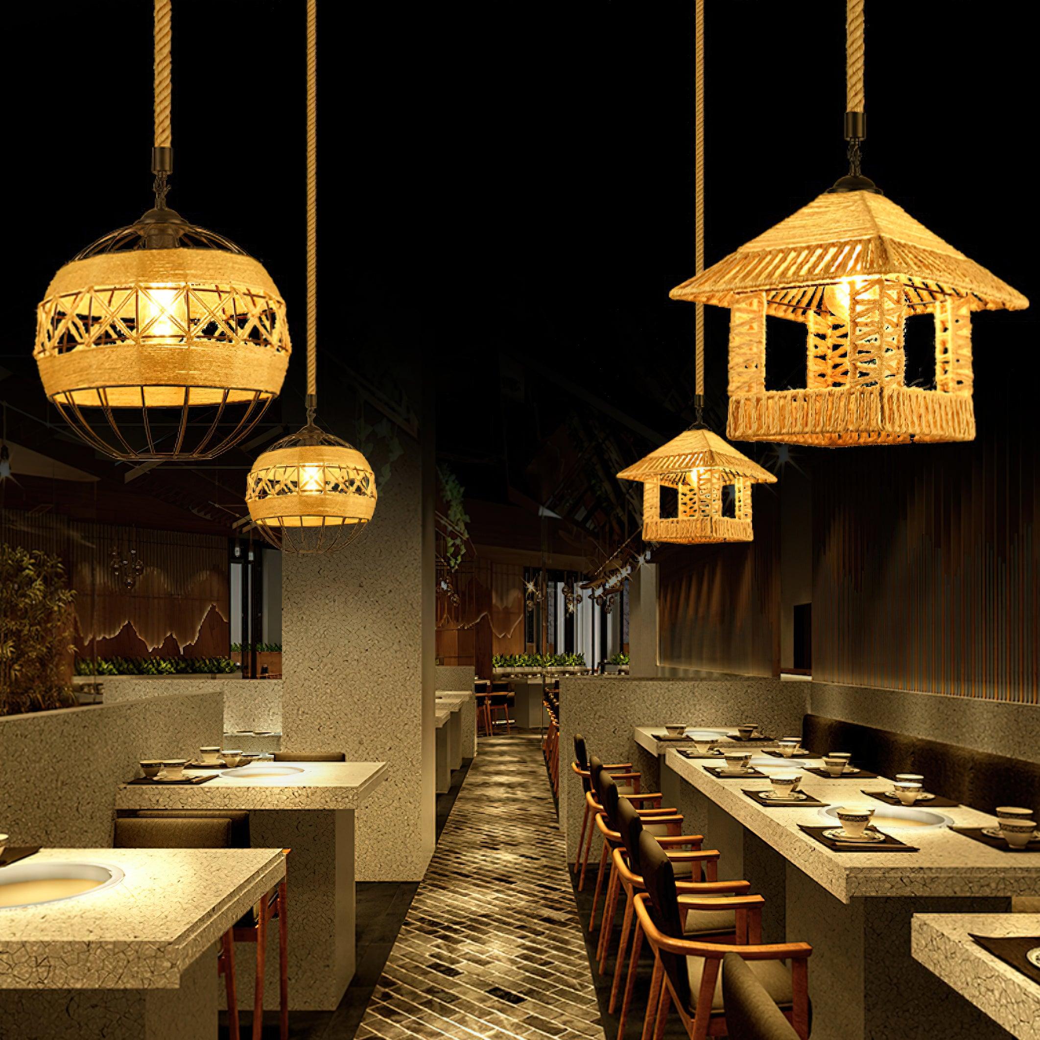 Retro Hemp Rope Interesting Pendant Light - Letslighting