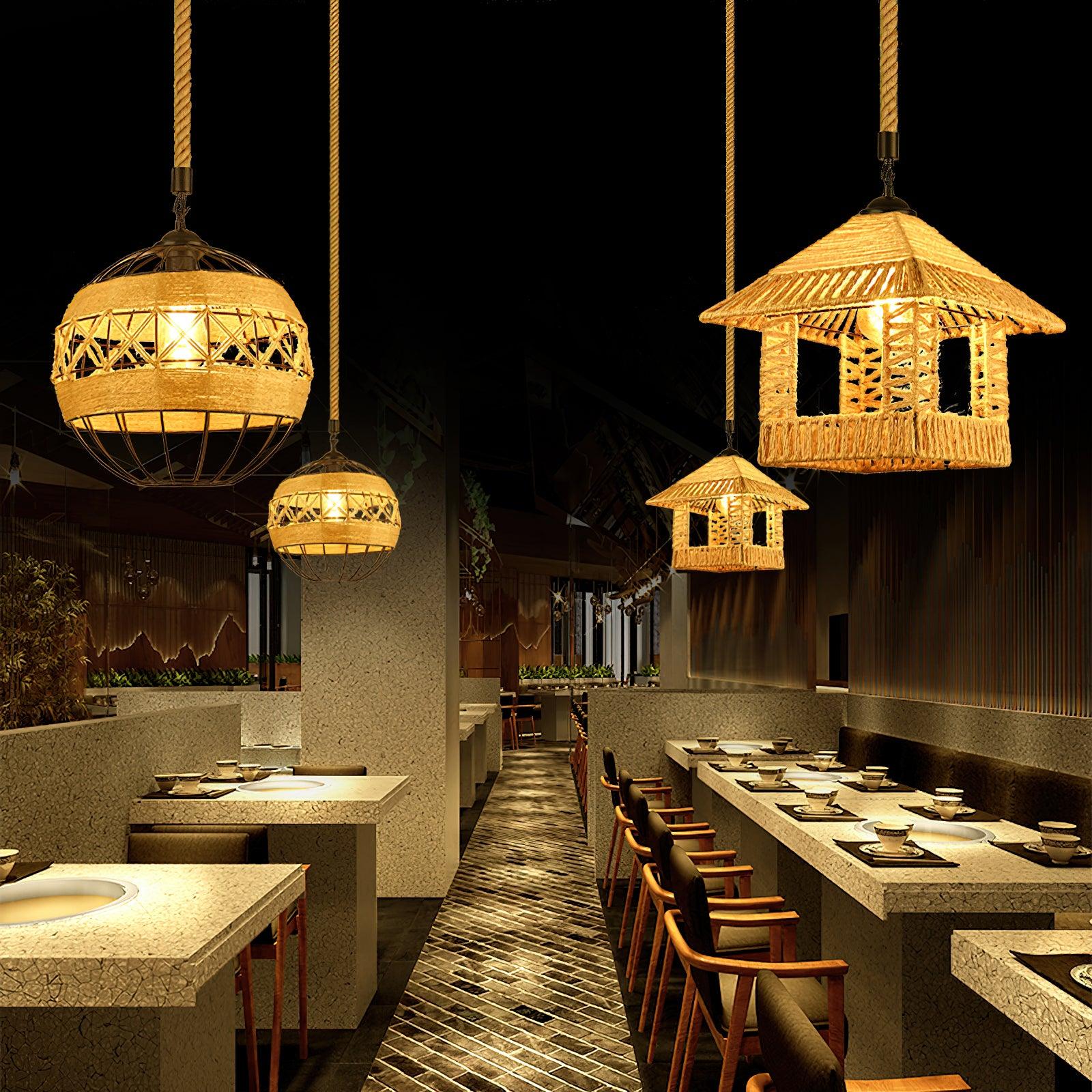 Retro Hemp Rope Interesting Pendant Light - Letslighting