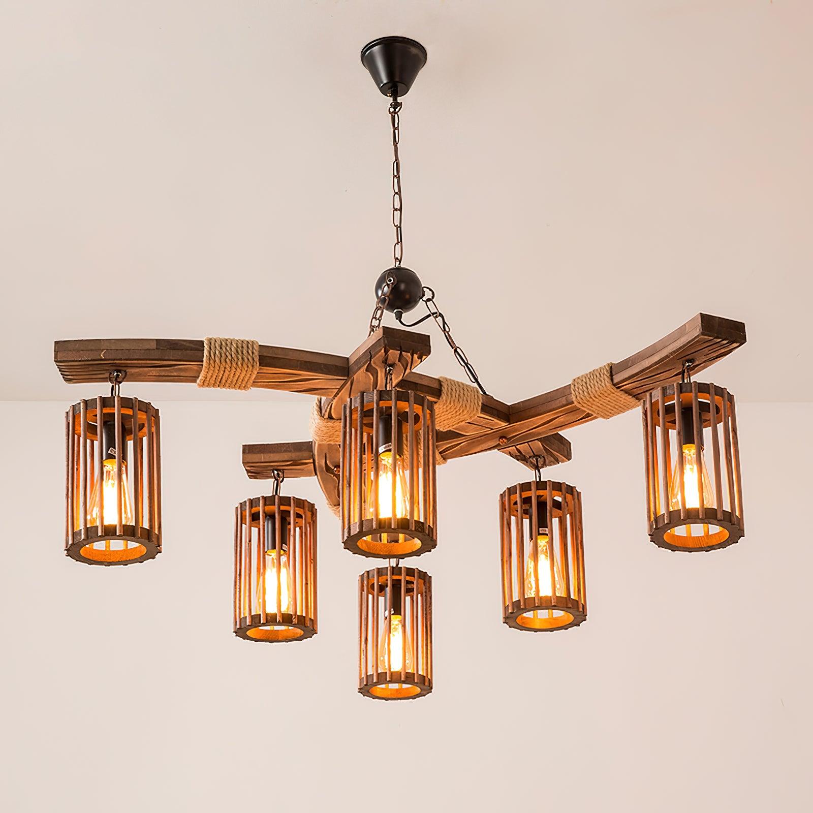 Retro Solid Wood Chandelier - Letslighting