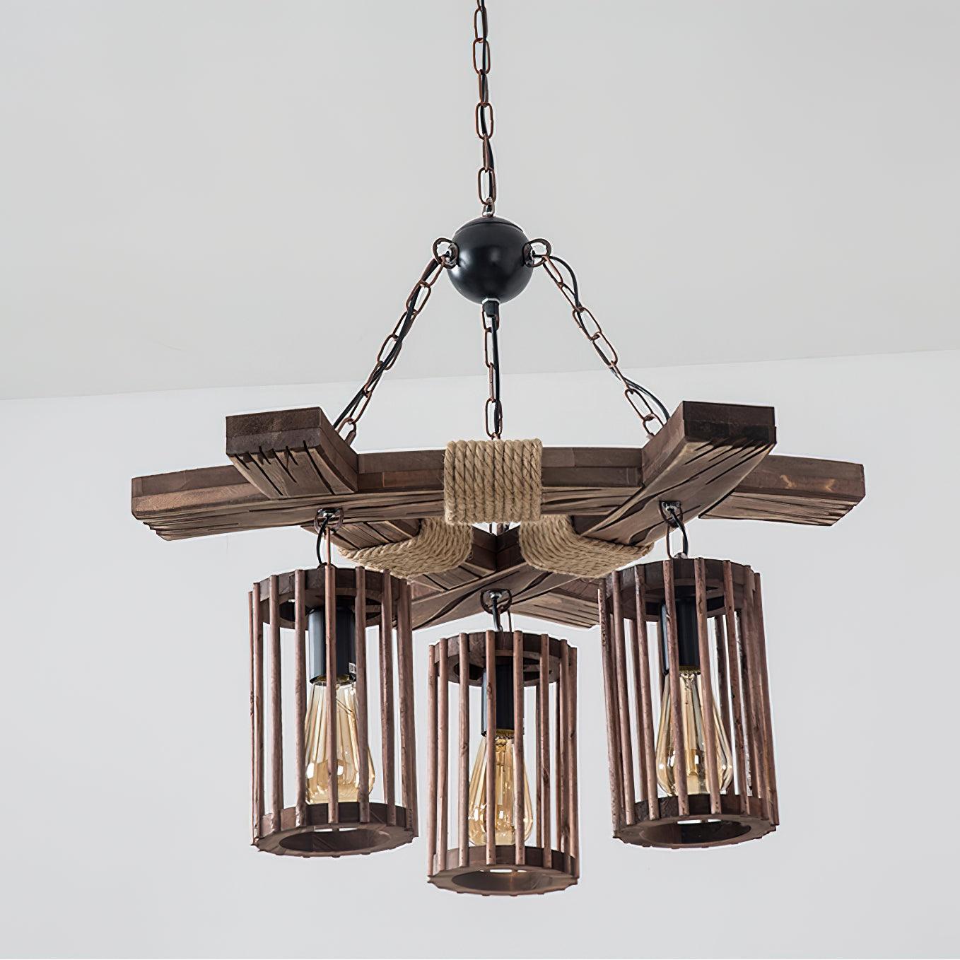 Retro Solid Wood Chandelier - Letslighting