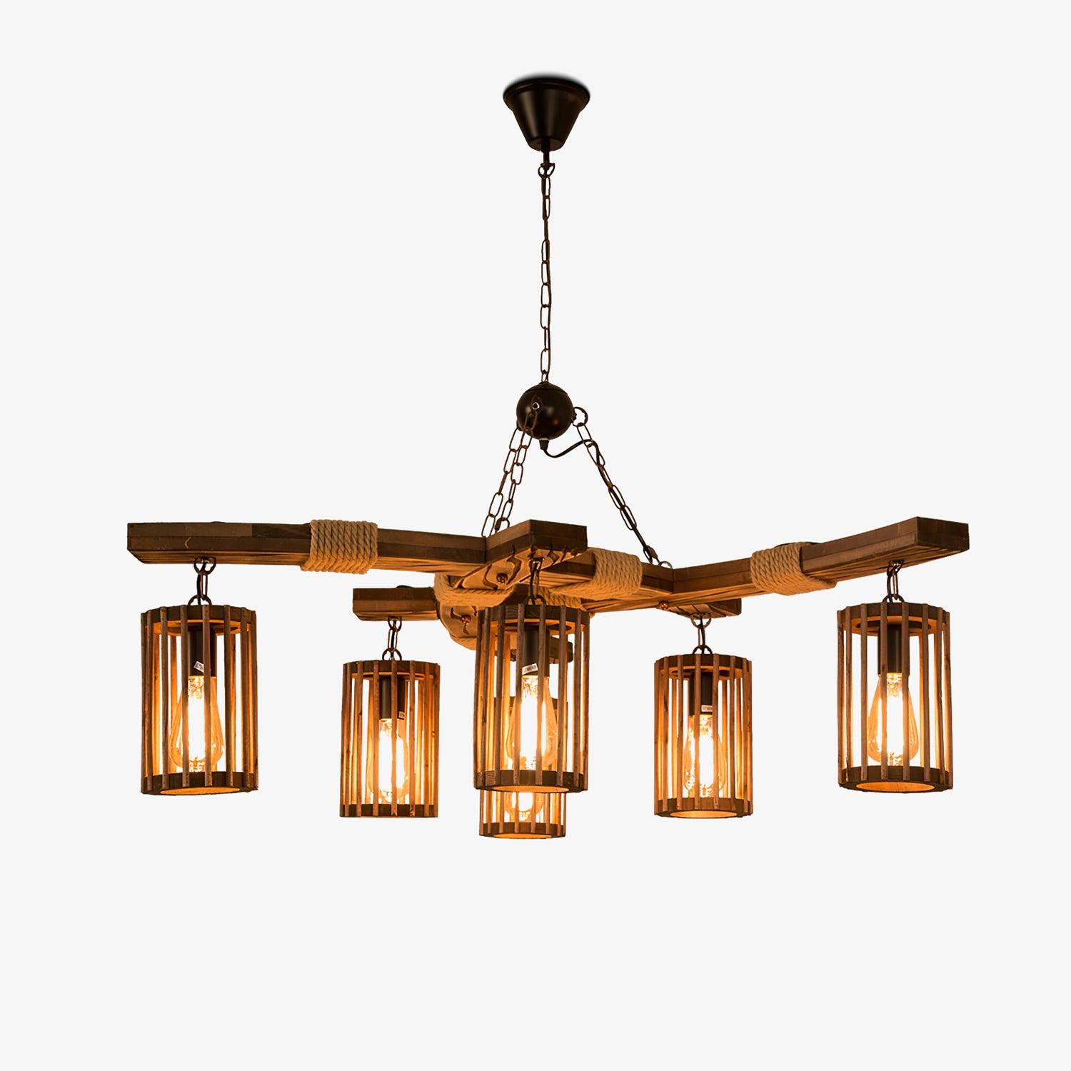 Retro Solid Wood Chandelier - Letslighting