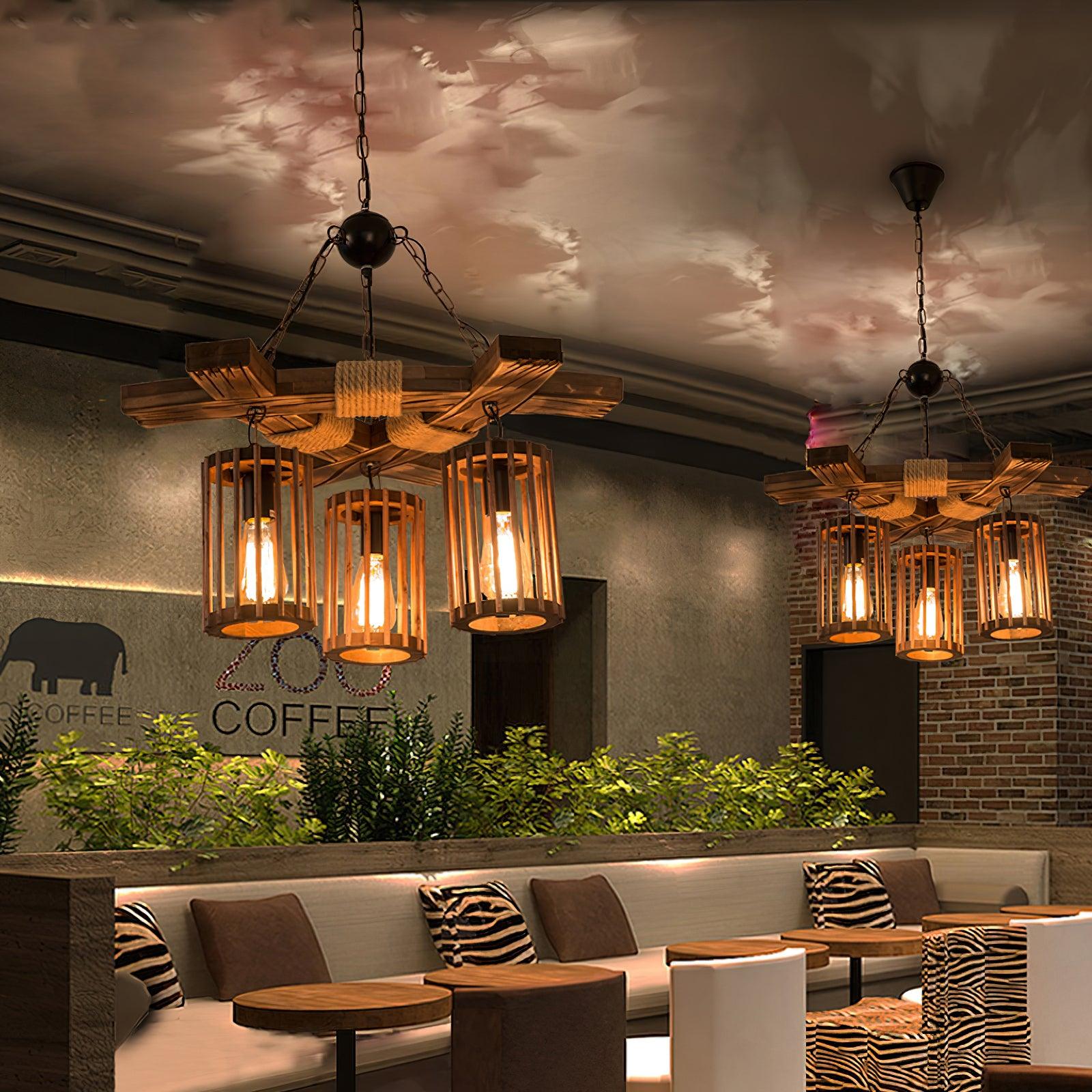 Retro Solid Wood Chandelier - Letslighting