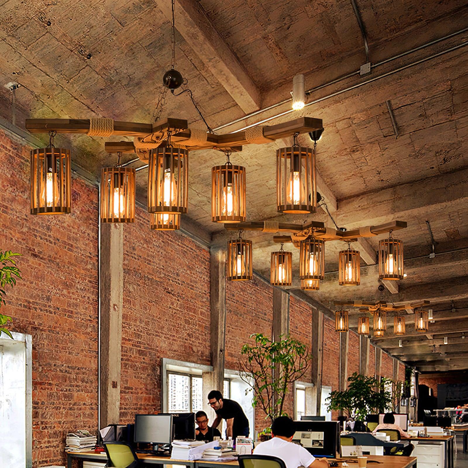 Retro Solid Wood Chandelier - Letslighting