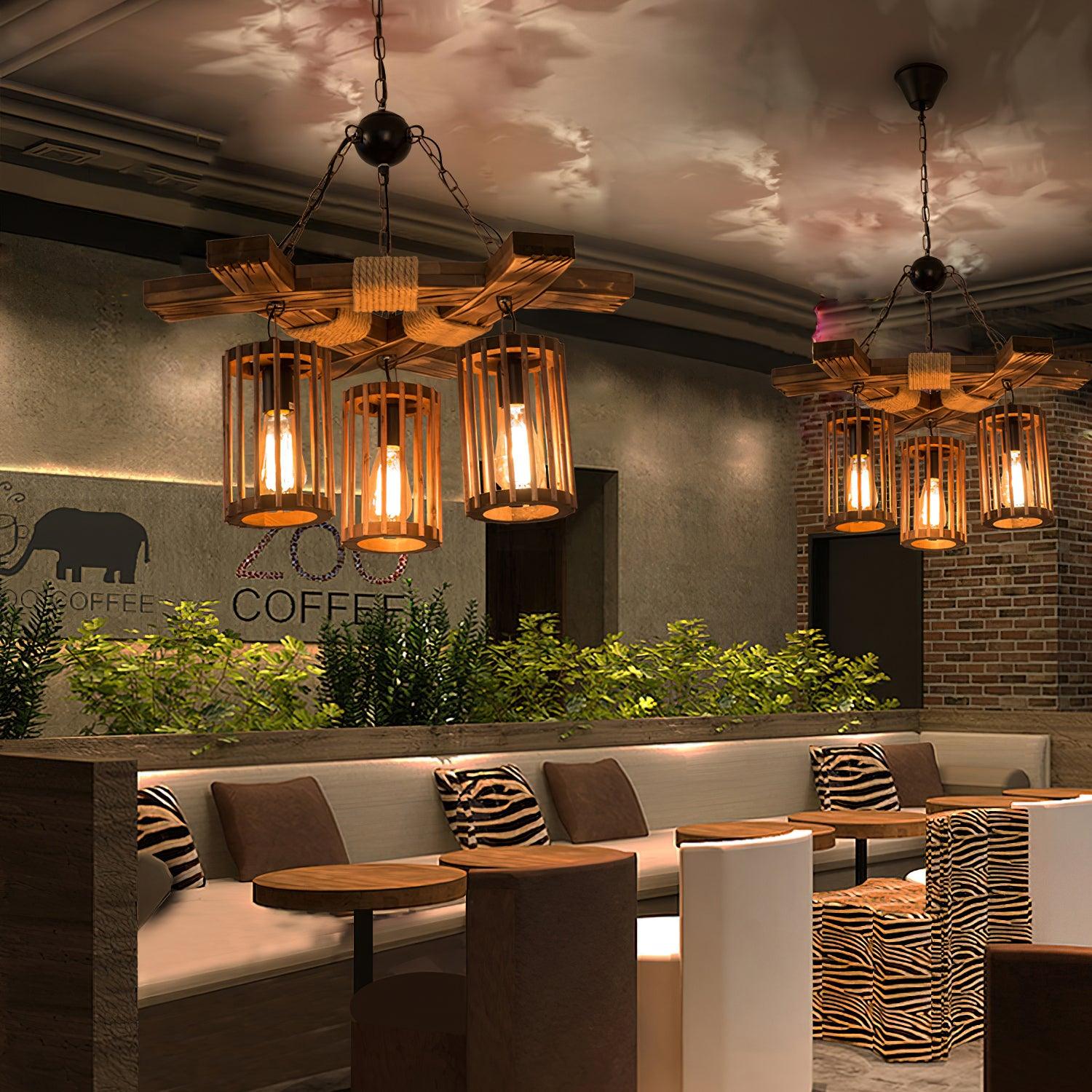 Retro Solid Wood Chandelier - Letslighting