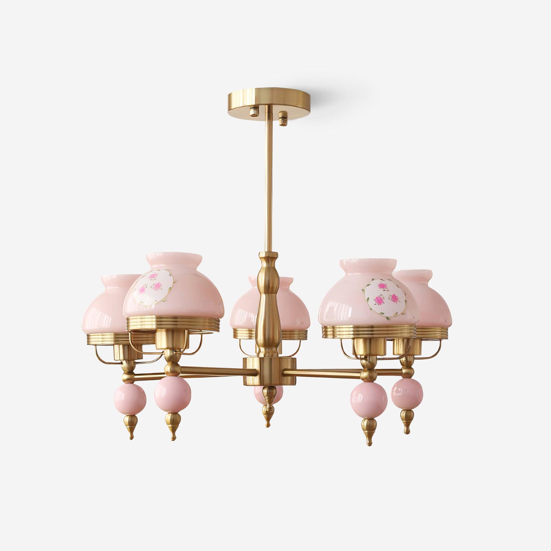 Chandelier Glass and Metal Fixture for Dining or Living Room Vintage - Letslighting