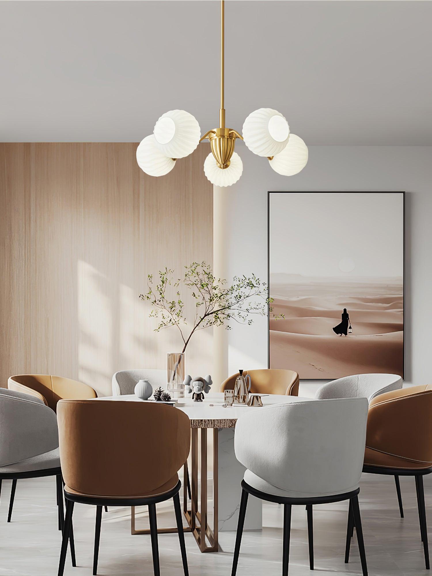 Ribbed Glass Ball Chandelier - Letslighting