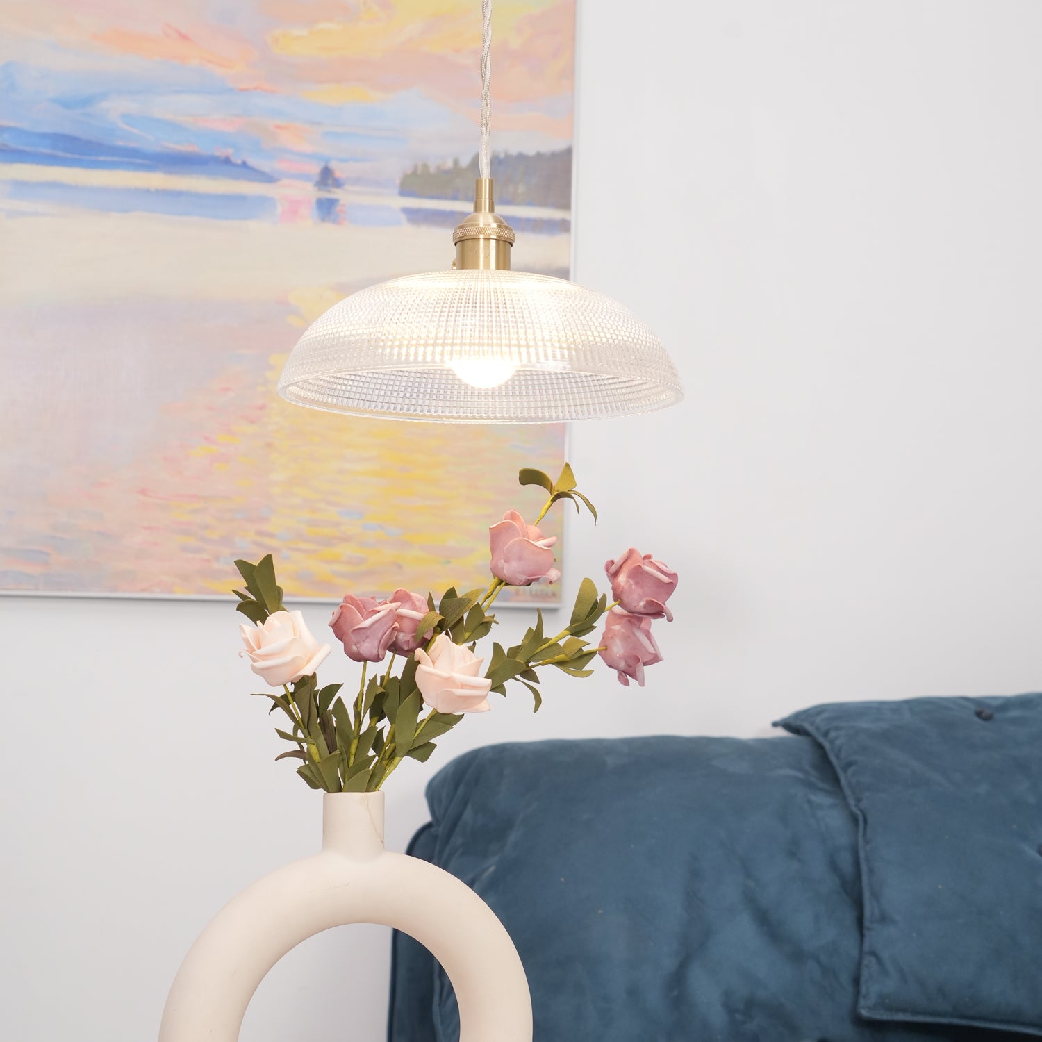 Ribbed Spiral Pendant Light - Letslighting