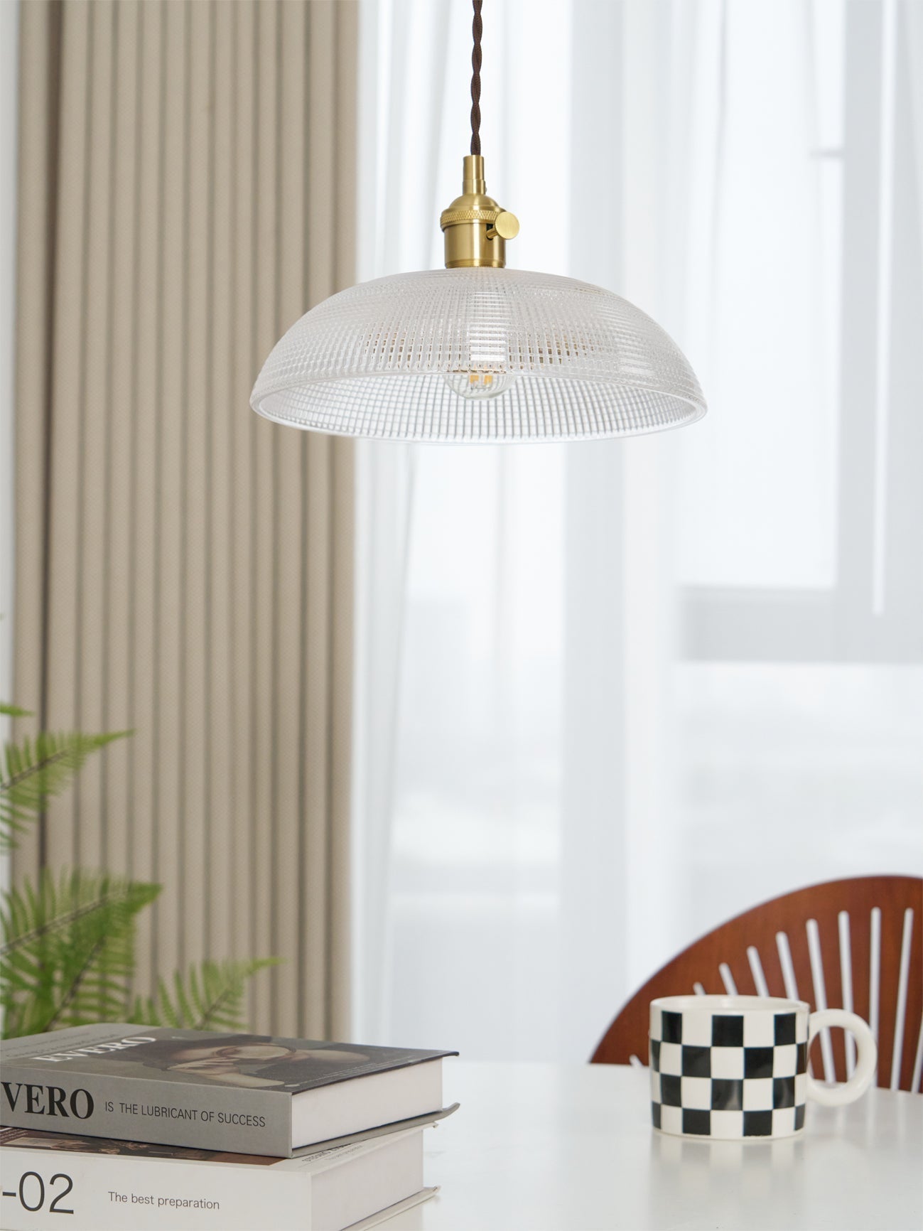 Ribbed Spiral Pendant Light - Letslighting