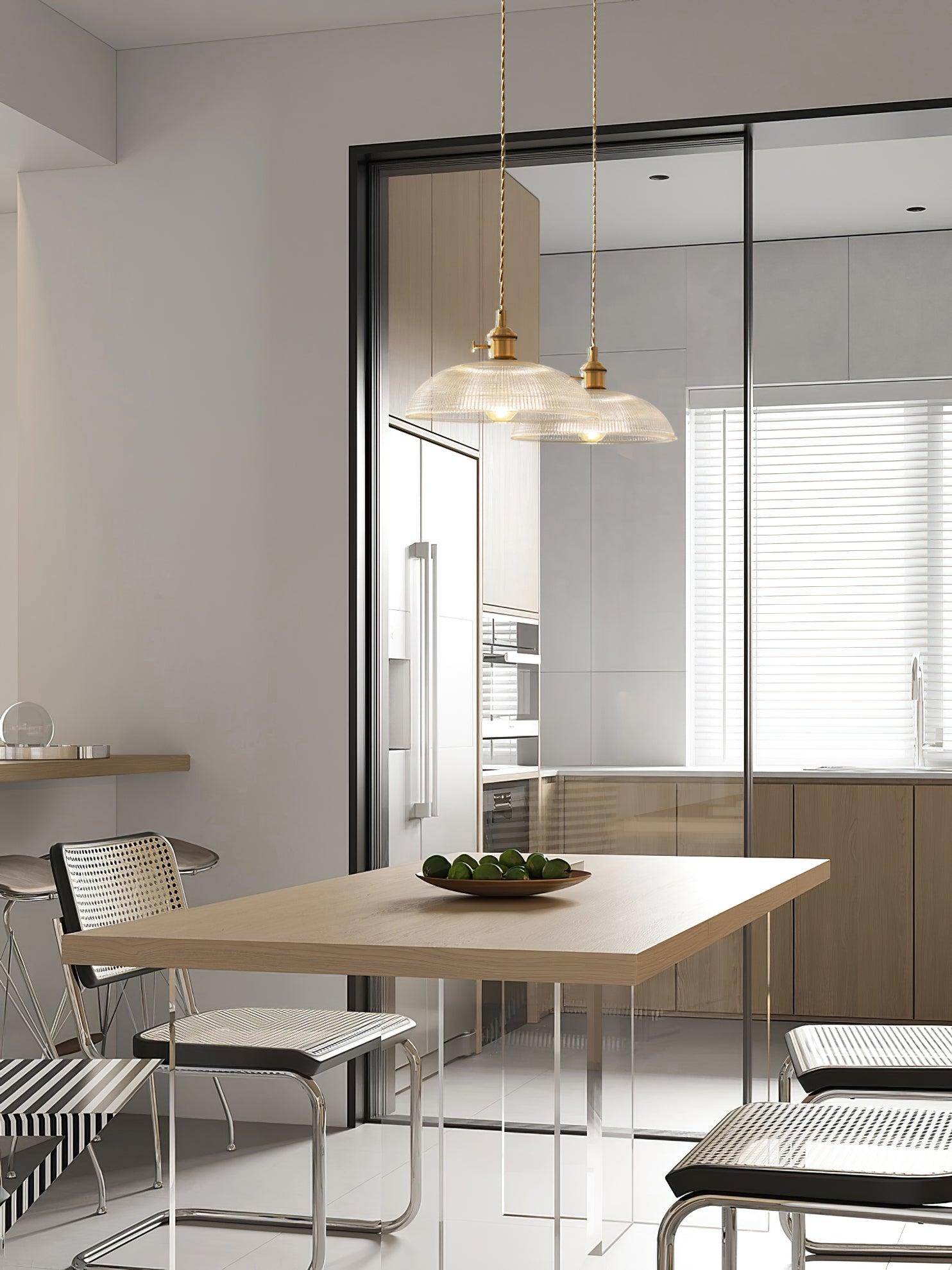 Ribbed Spiral Pendant Light - Letslighting