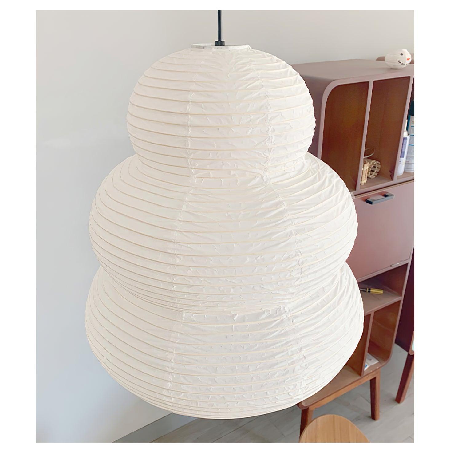 Solara Pendant Lamp Washi Paper Tiered Lantern Japanese Living Room - Letslighting