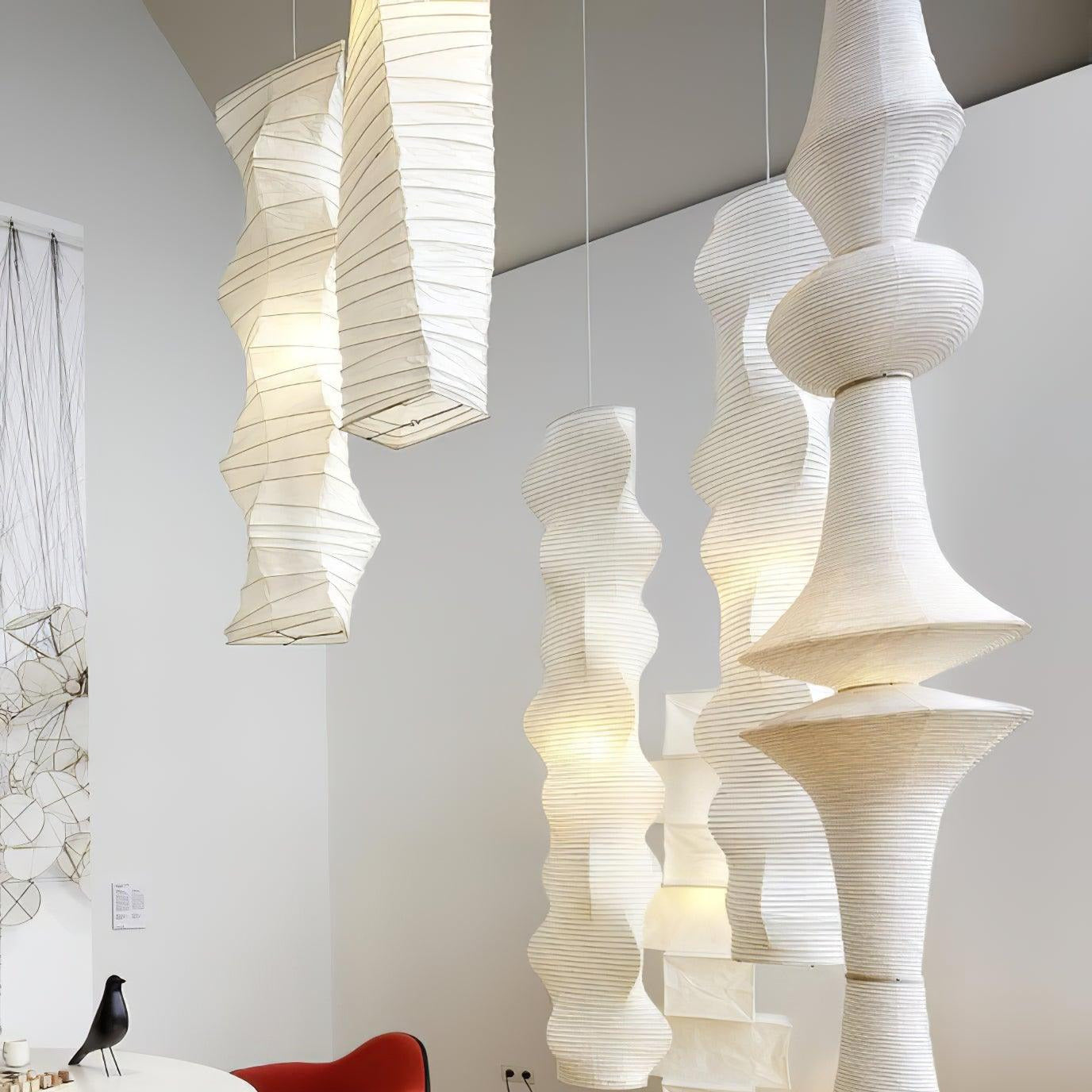 Ritta Lámpara Colgante Vertical Escultural de Papel