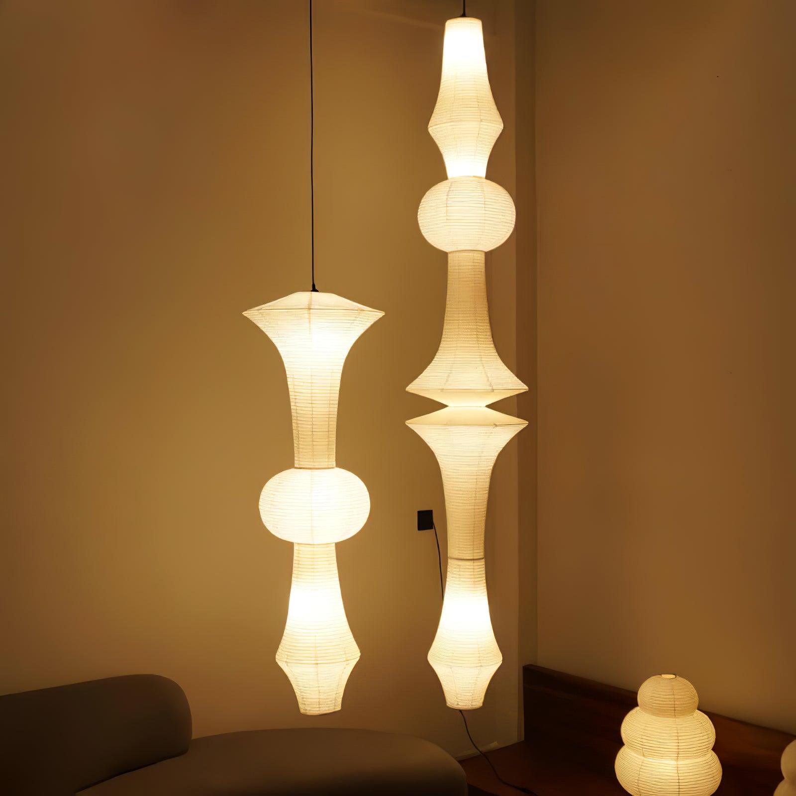 Ritta Lámpara Colgante Vertical Escultural de Papel