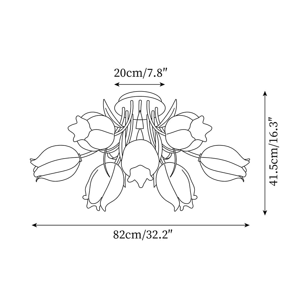 Aira Lámpara de Techo Empotrada de Flores Naturales