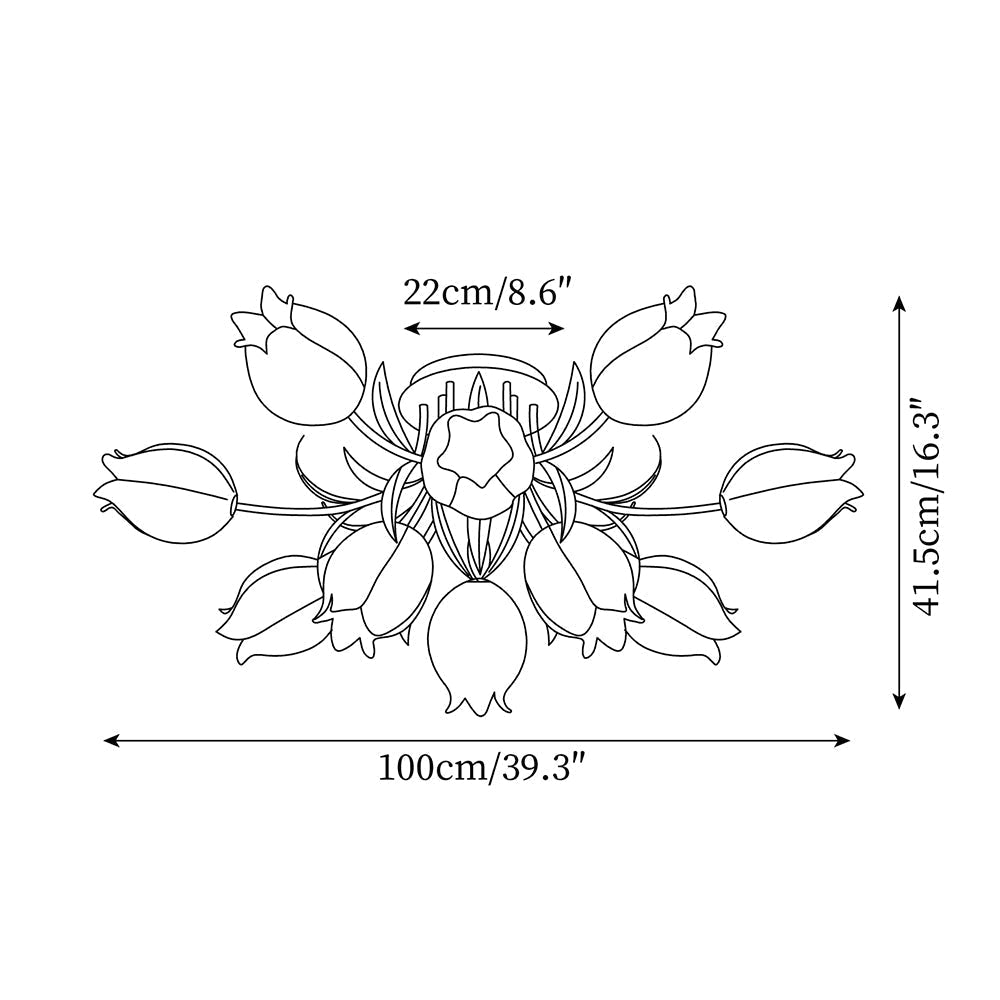 Aira Lámpara de Techo Empotrada de Flores Naturales