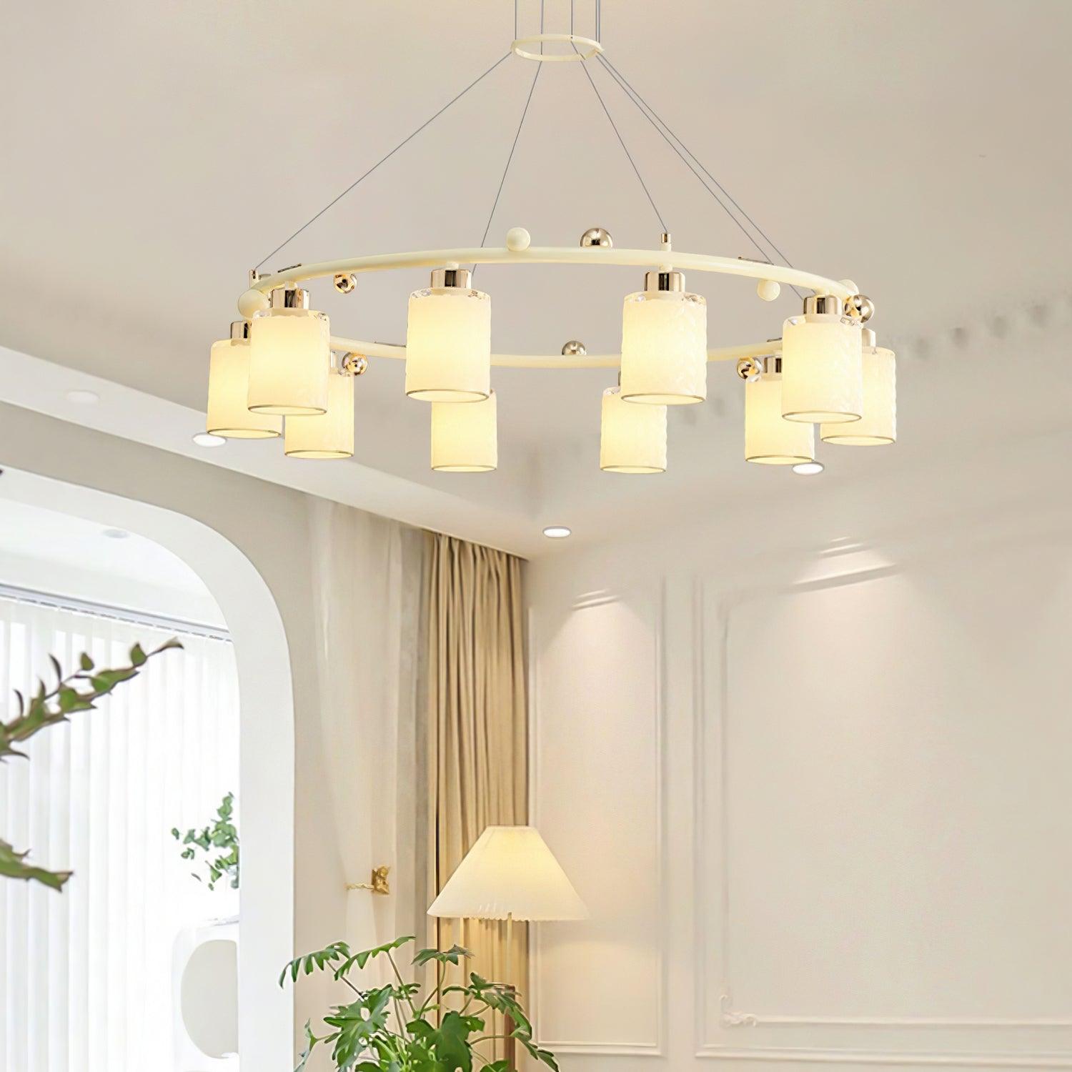 Alsile Japandi Style Glass Chandelier - Letslighting