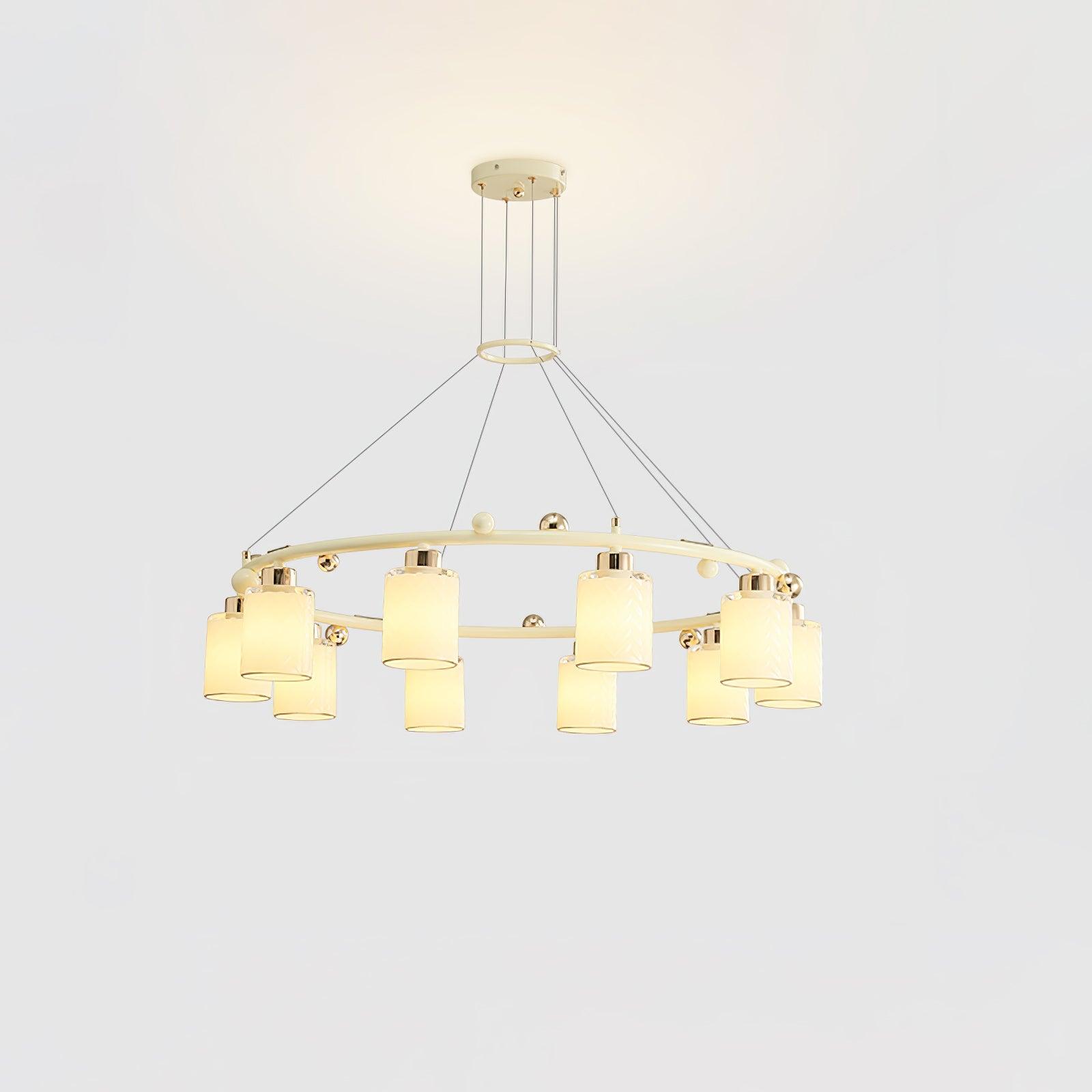 Alsile Japandi Style Glass Chandelier - Letslighting