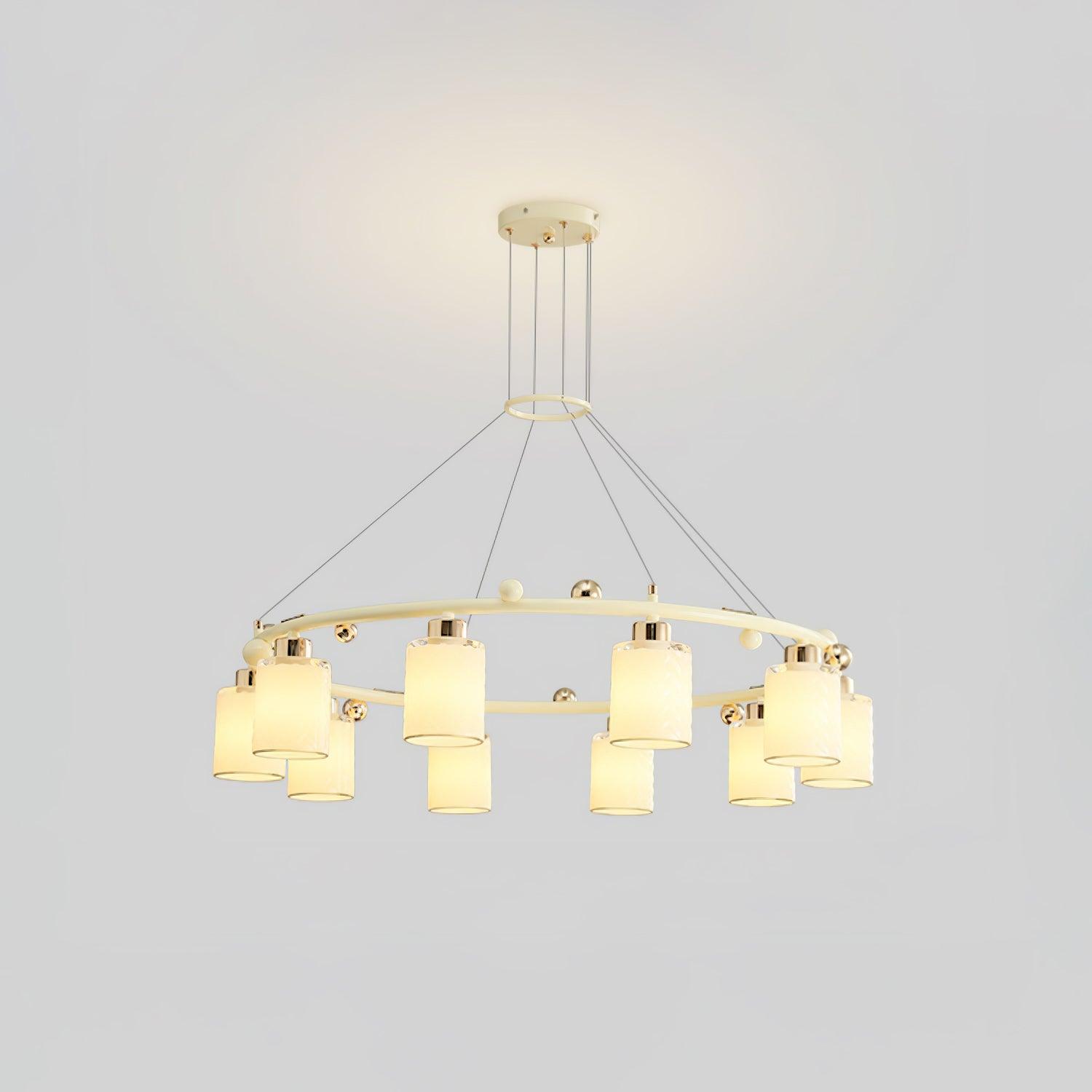 Alsile Japandi Style Glass Chandelier - Letslighting