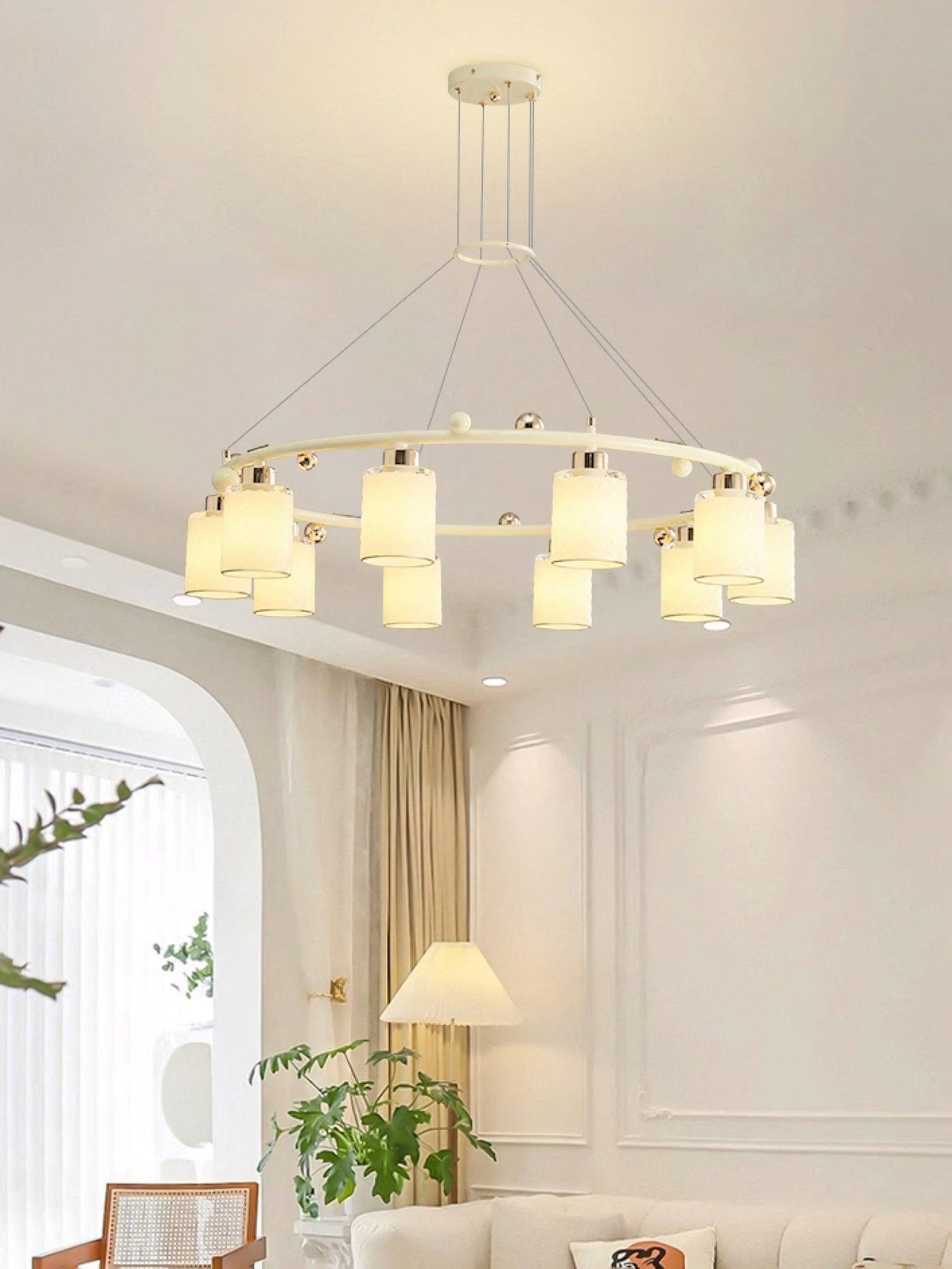 Alsile Japandi Style Glass Chandelier - Letslighting