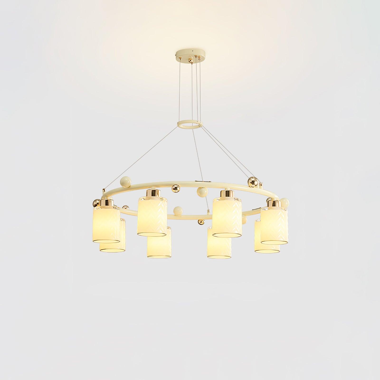 Alsile Japandi Style Glass Chandelier - Letslighting