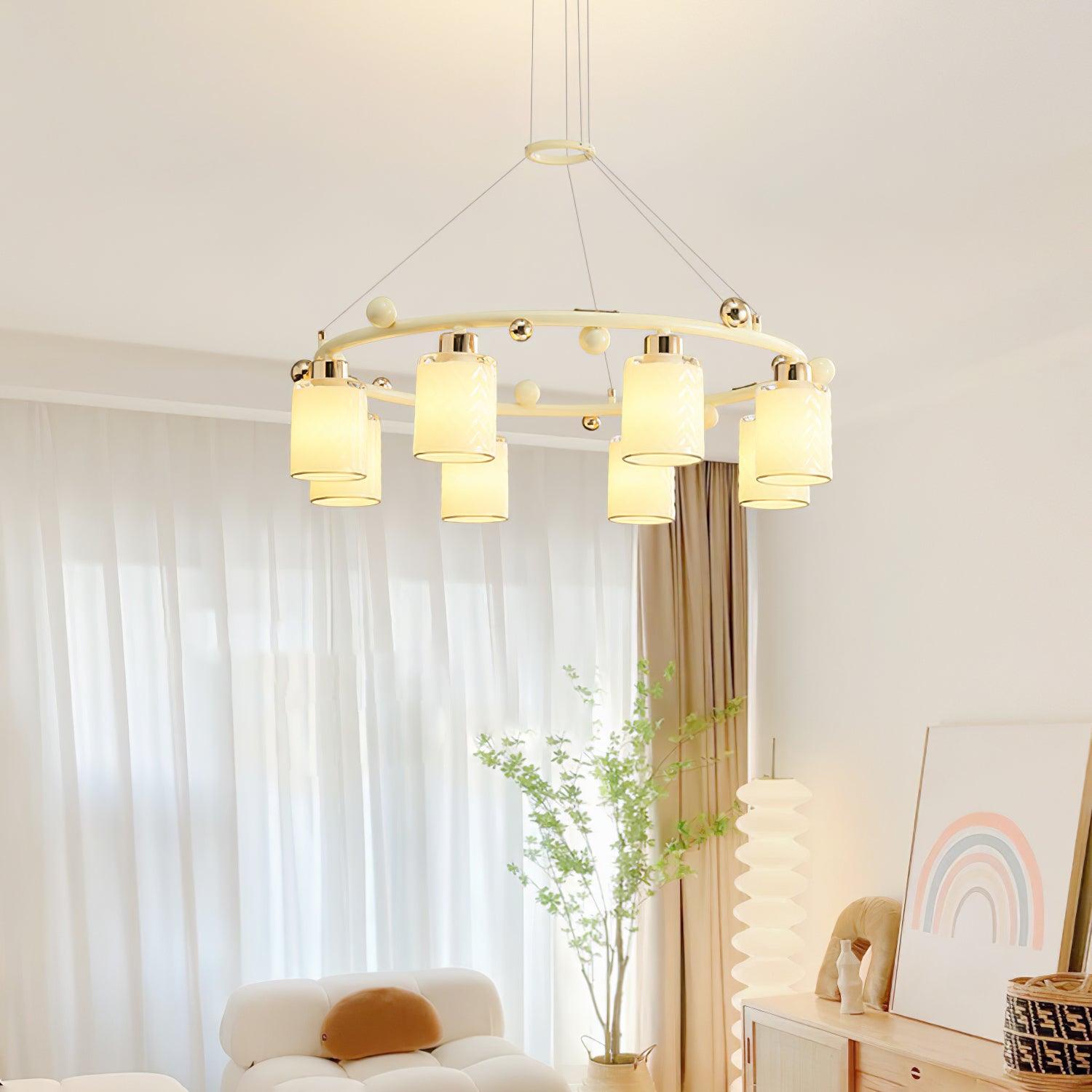 Alsile Japandi Style Glass Chandelier - Letslighting