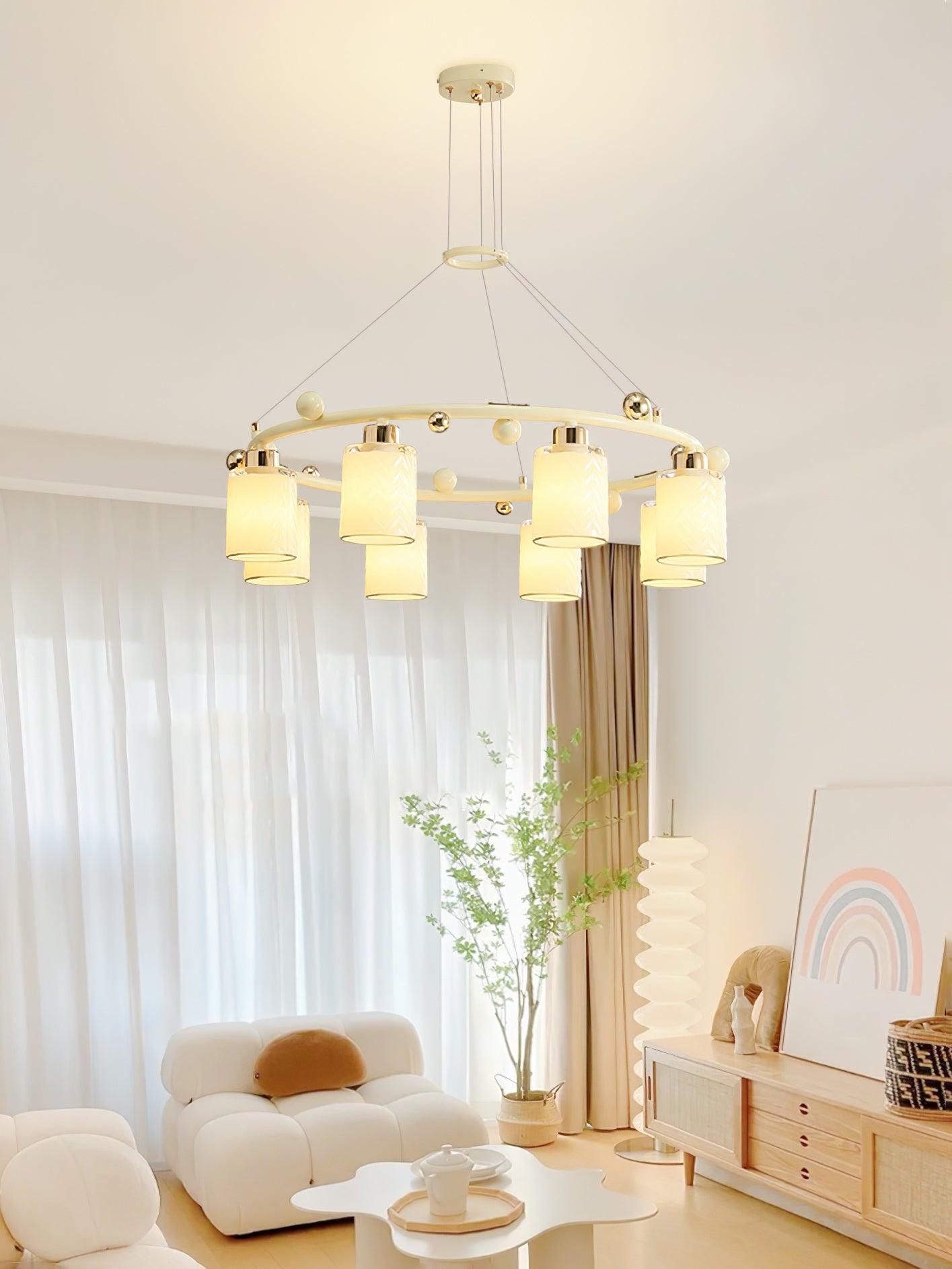 Alsile Japandi Style Glass Chandelier - Letslighting