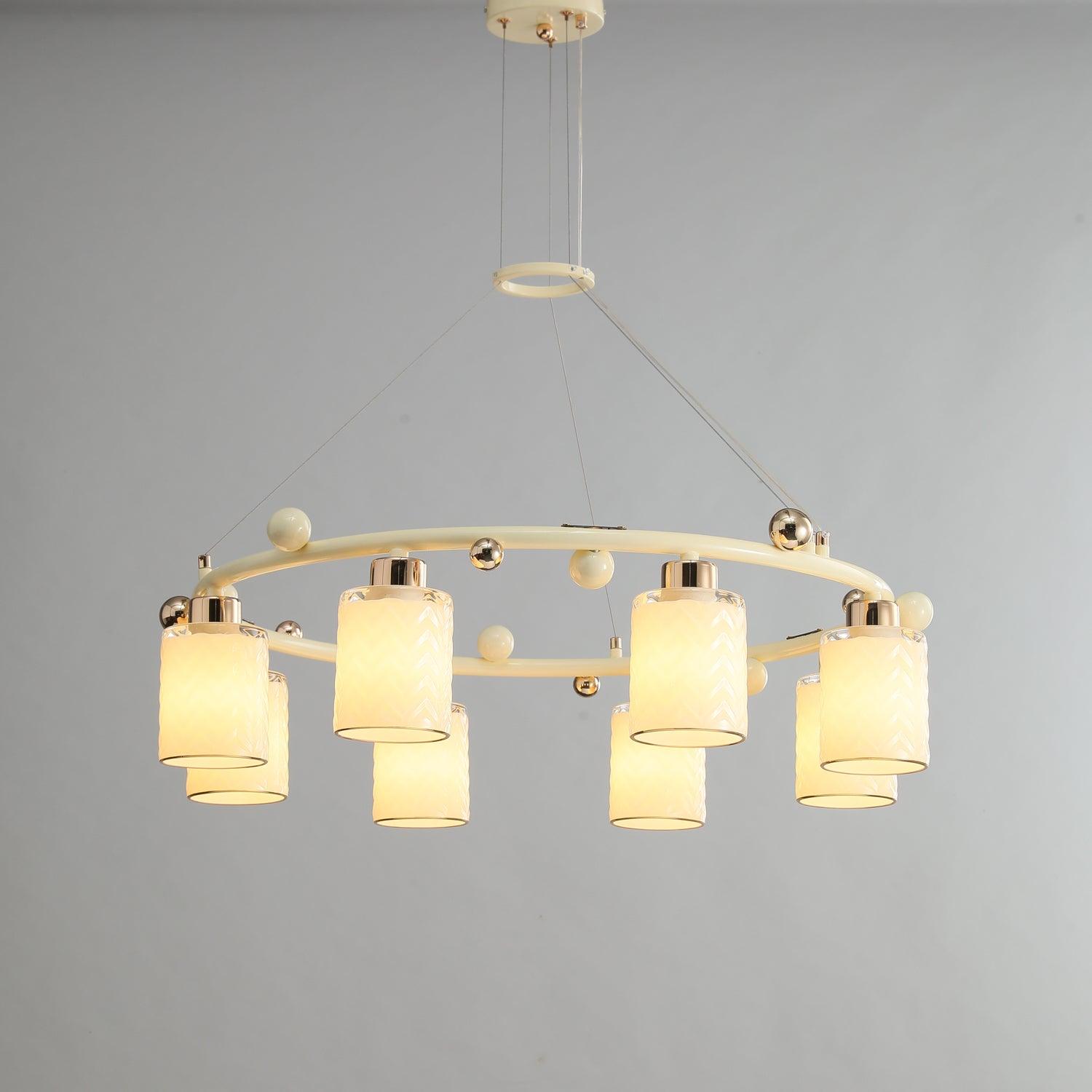 Alsile Japandi Style Glass Chandelier - Letslighting