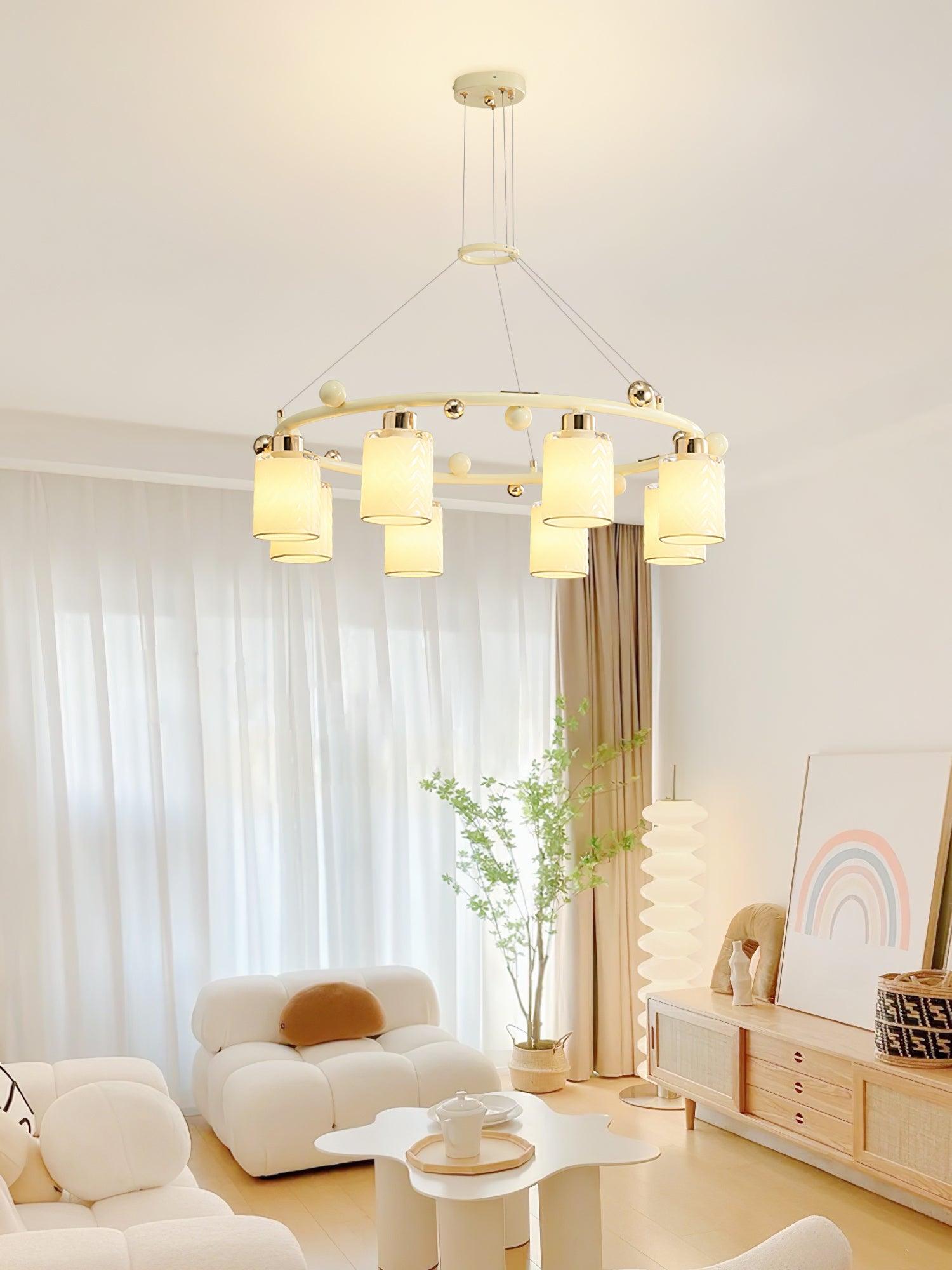 Alsile Japandi Style Glass Chandelier - Letslighting