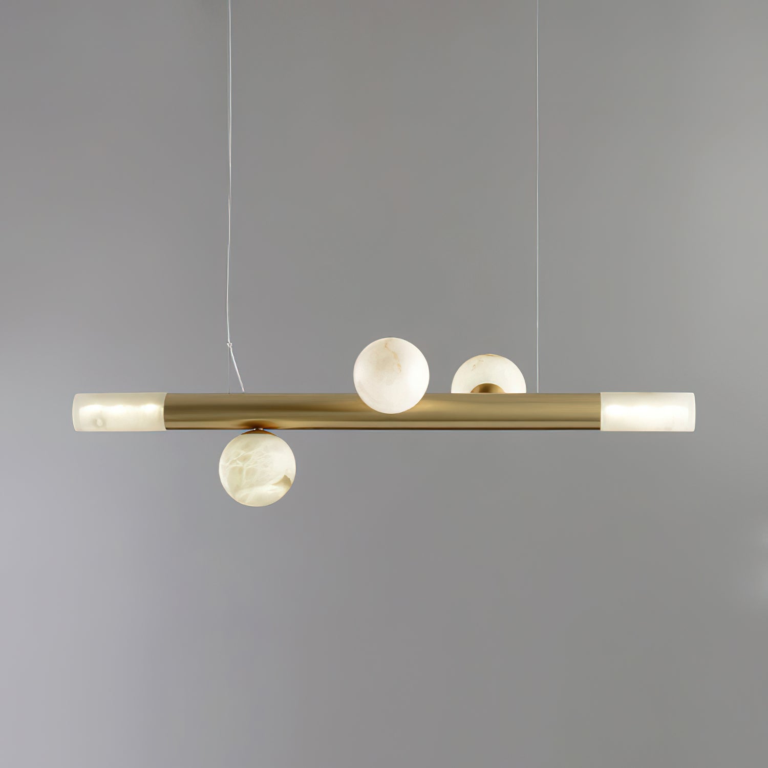 Avaros Modern Minimalist Alabaster Pendant Light - Lamp Copper