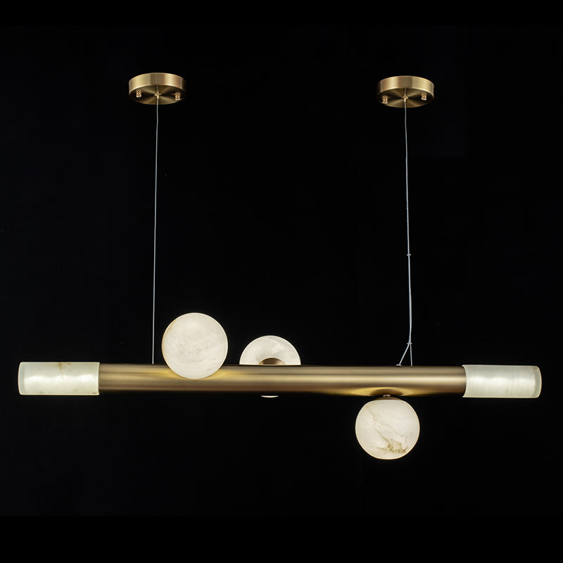 Avaros Modern Minimalist Alabaster Pendant Light - Lamp Copper